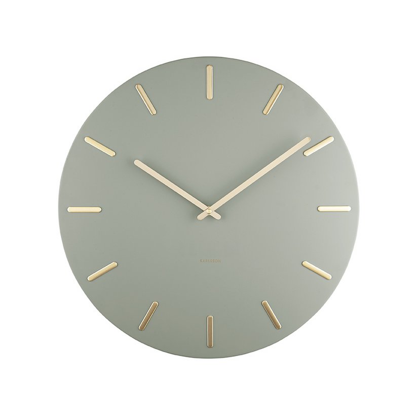 Frontansicht der Karlsson Wanduhr Charme in Grün