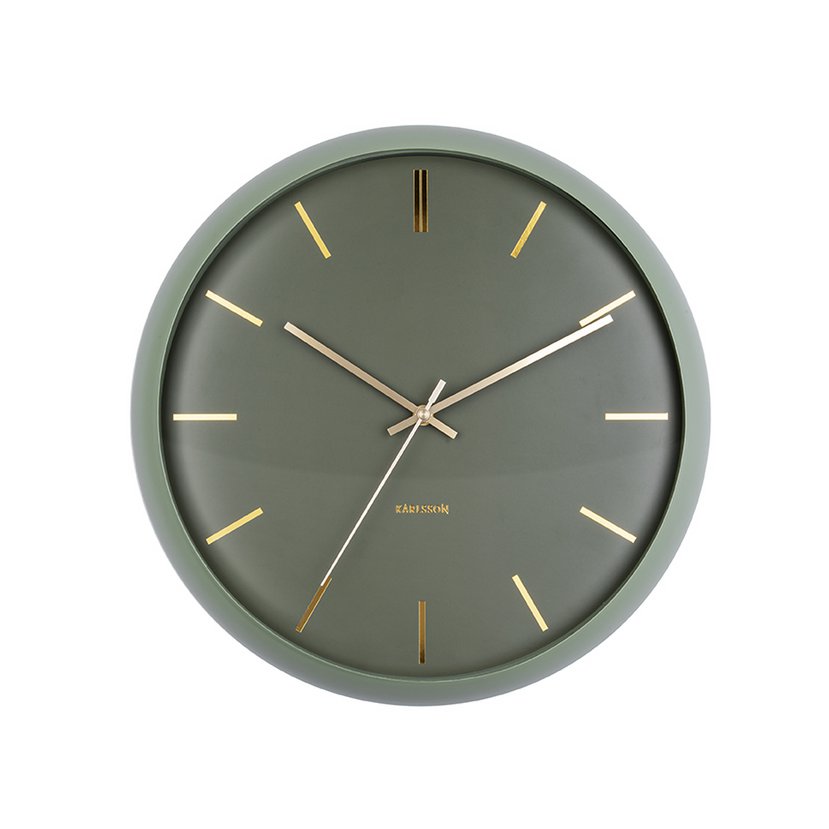 Karlsson Wanduhr Globus grün 40 cm Frontansicht