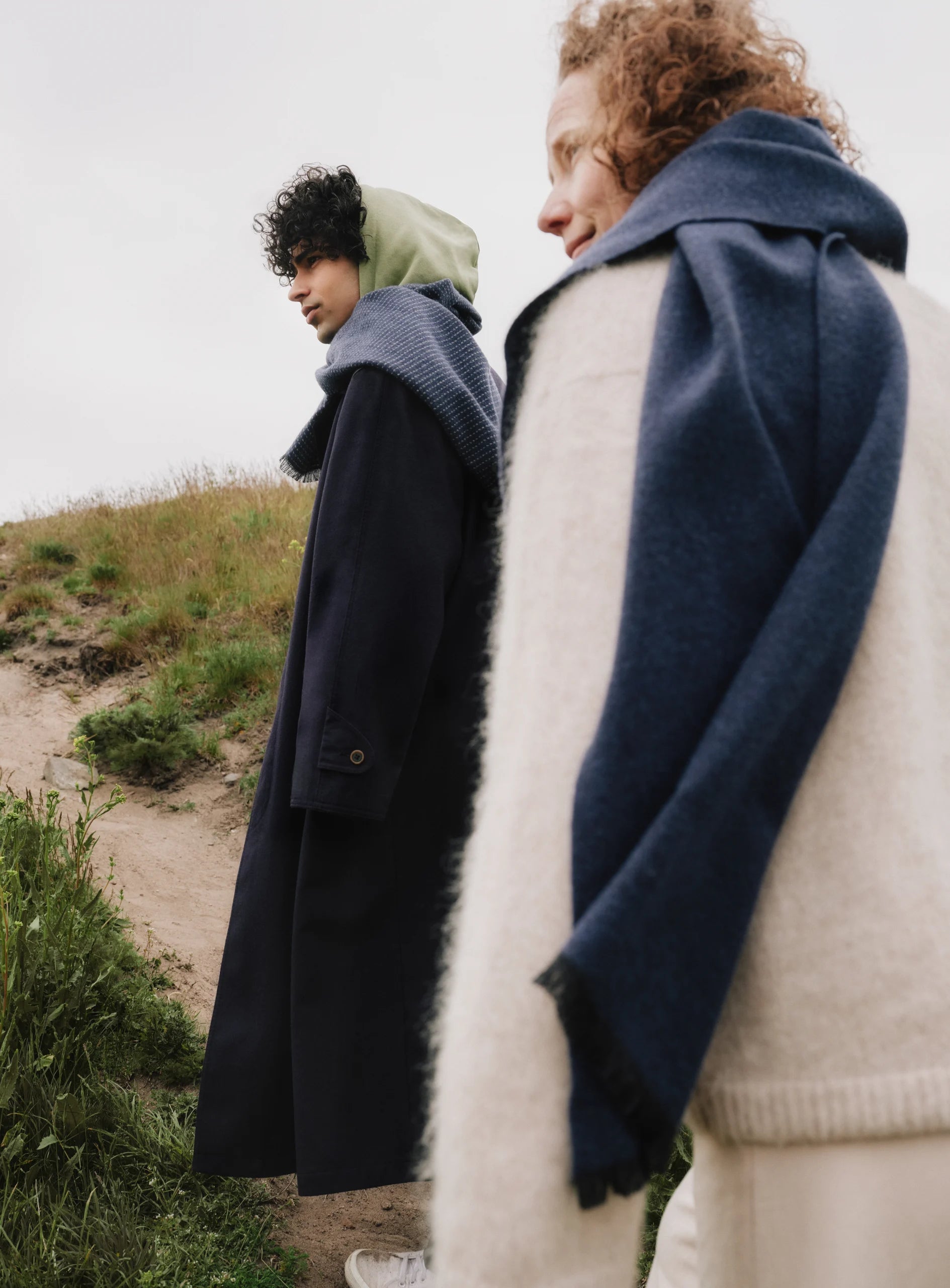 Wollschal Hanki aus Merino-Wolle - Grau