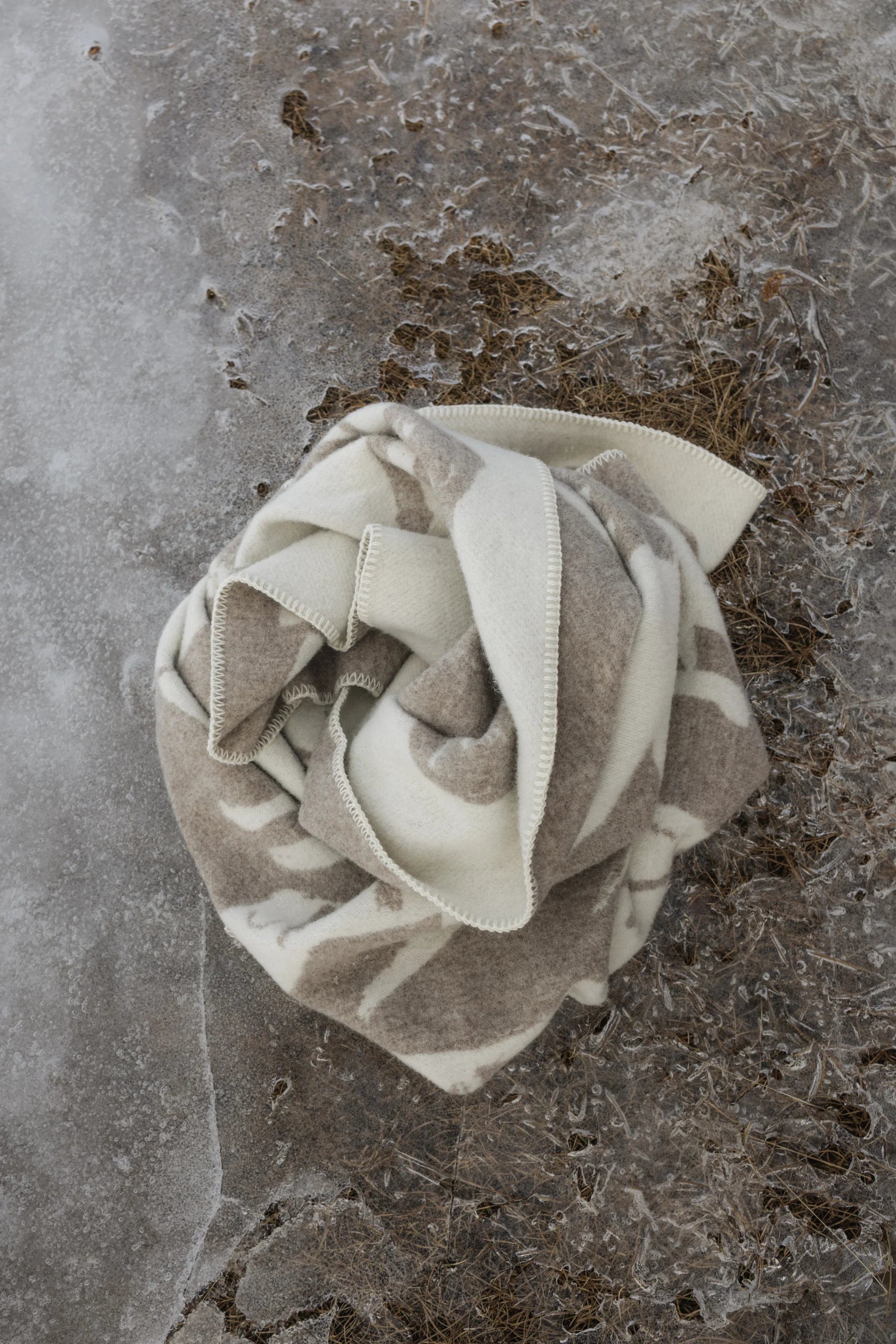Wolldecke Koirapuisto - beige-white