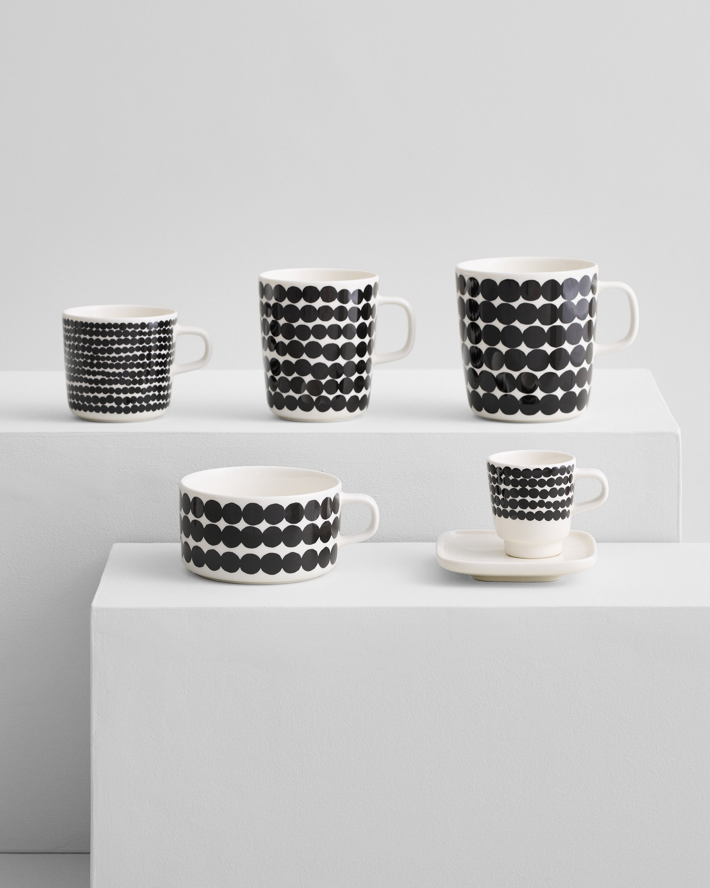 Kaffeetasse Oiva / Siirtolapuutarha - Schwarz / Weiß (200 ml)