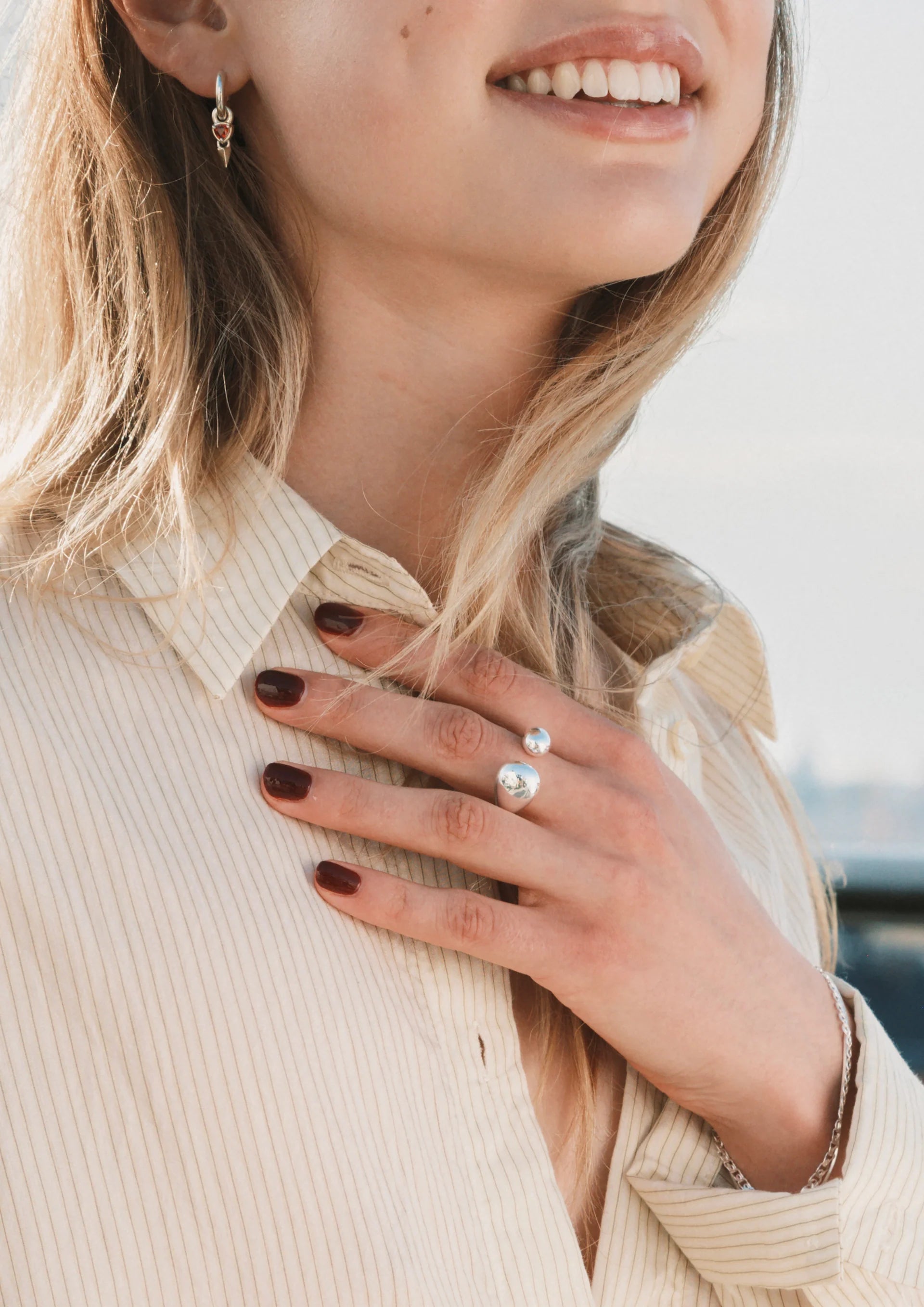 Ring Bolded Drops - silber