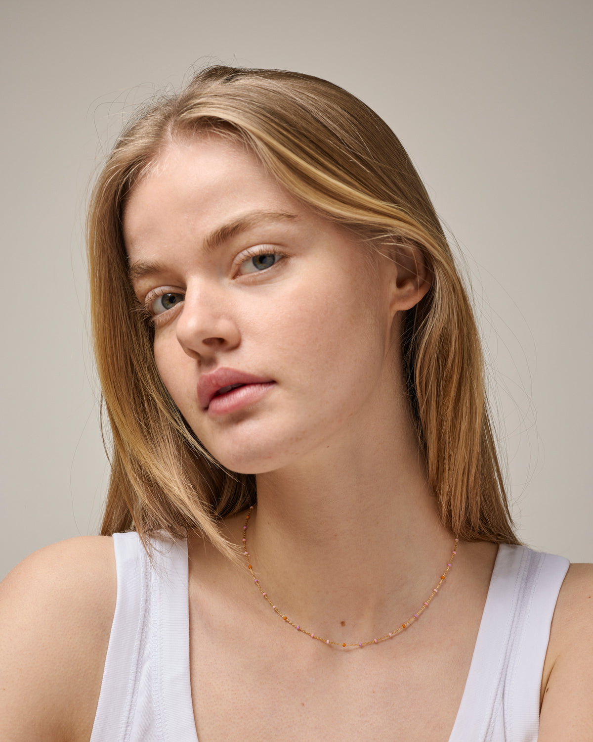 Halskette Lola - gold/blush