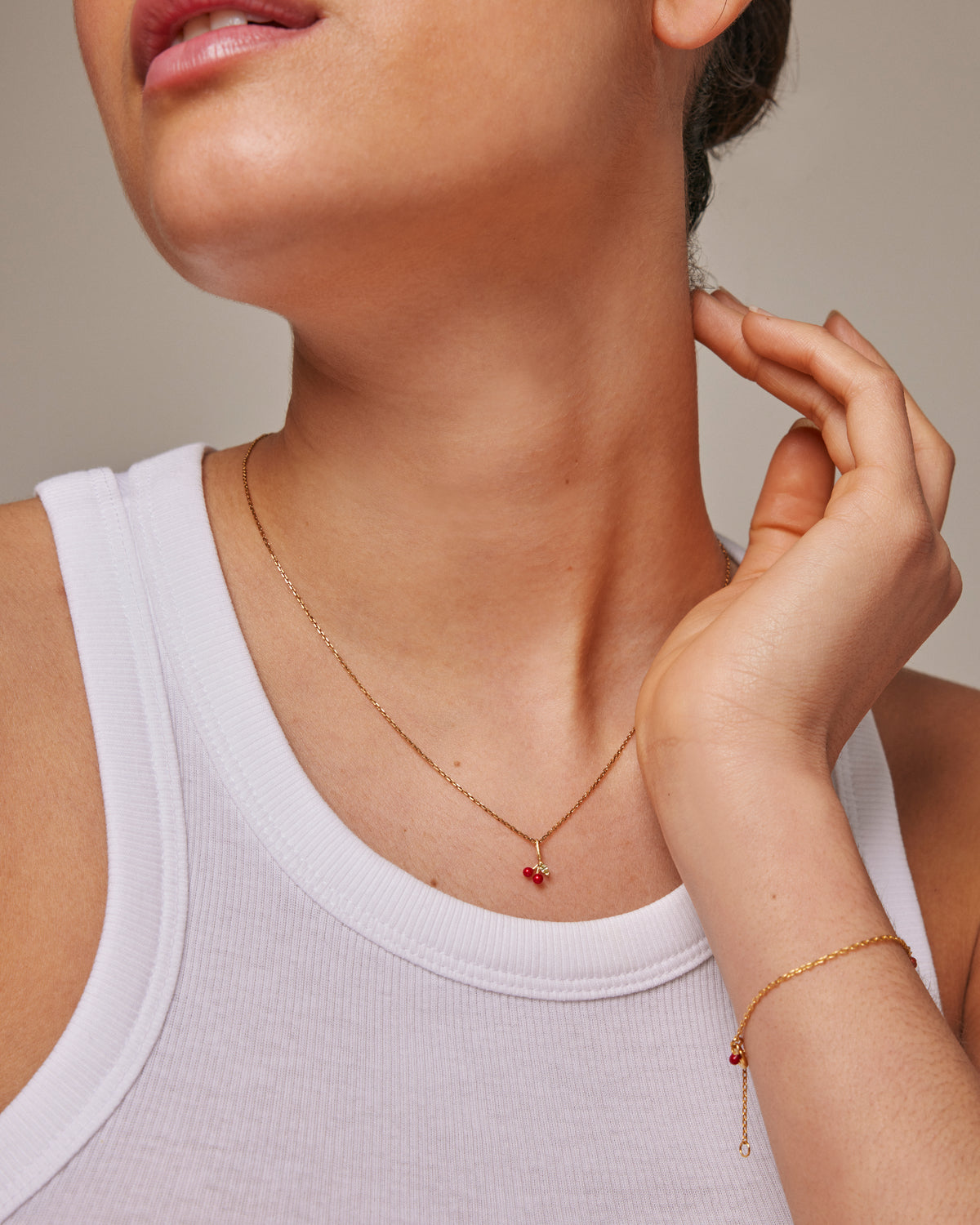 Halskette Cherry - red/gold