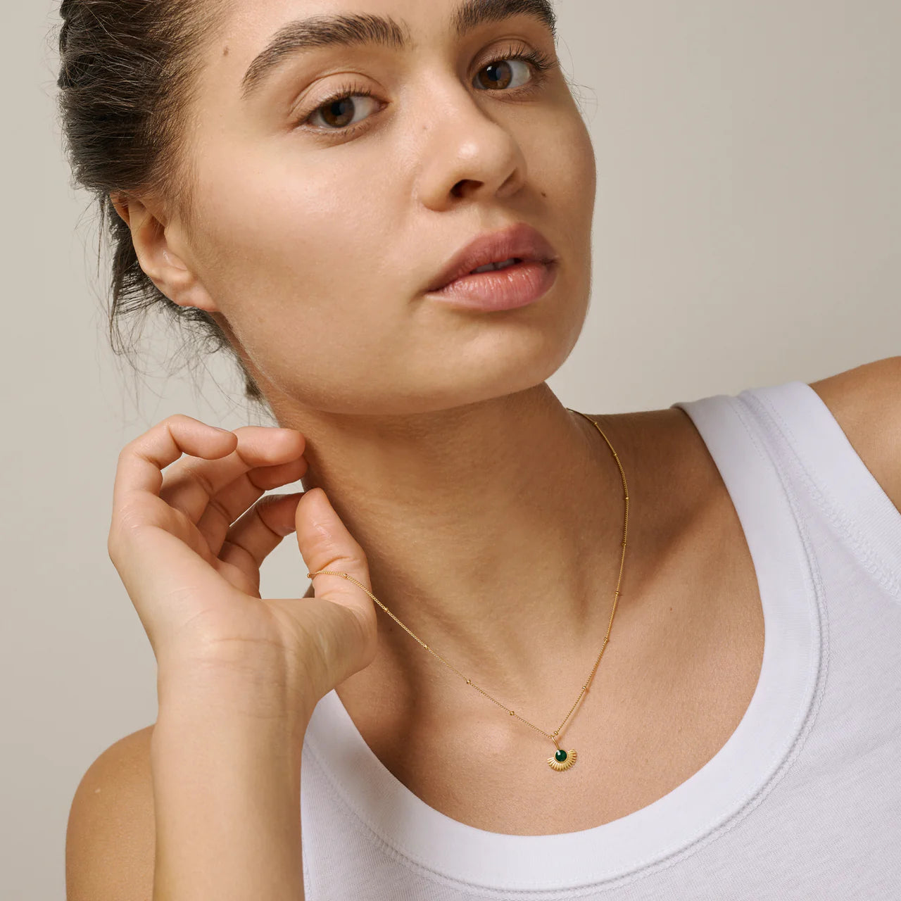 Halskette Soleil - gold/petrol