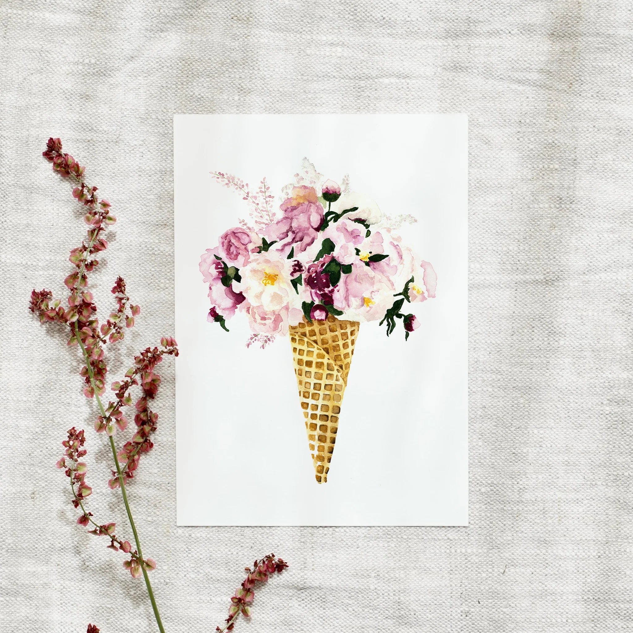 Postkarte - Flower Cone rosa