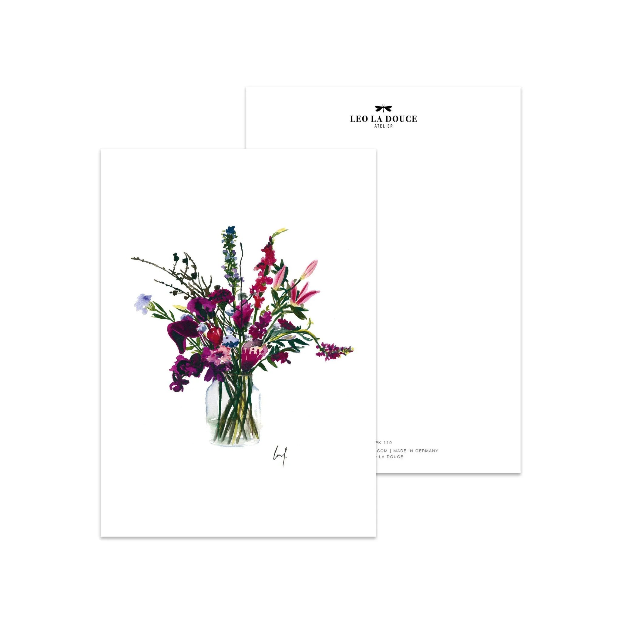 Postkarte - Violet Flowers