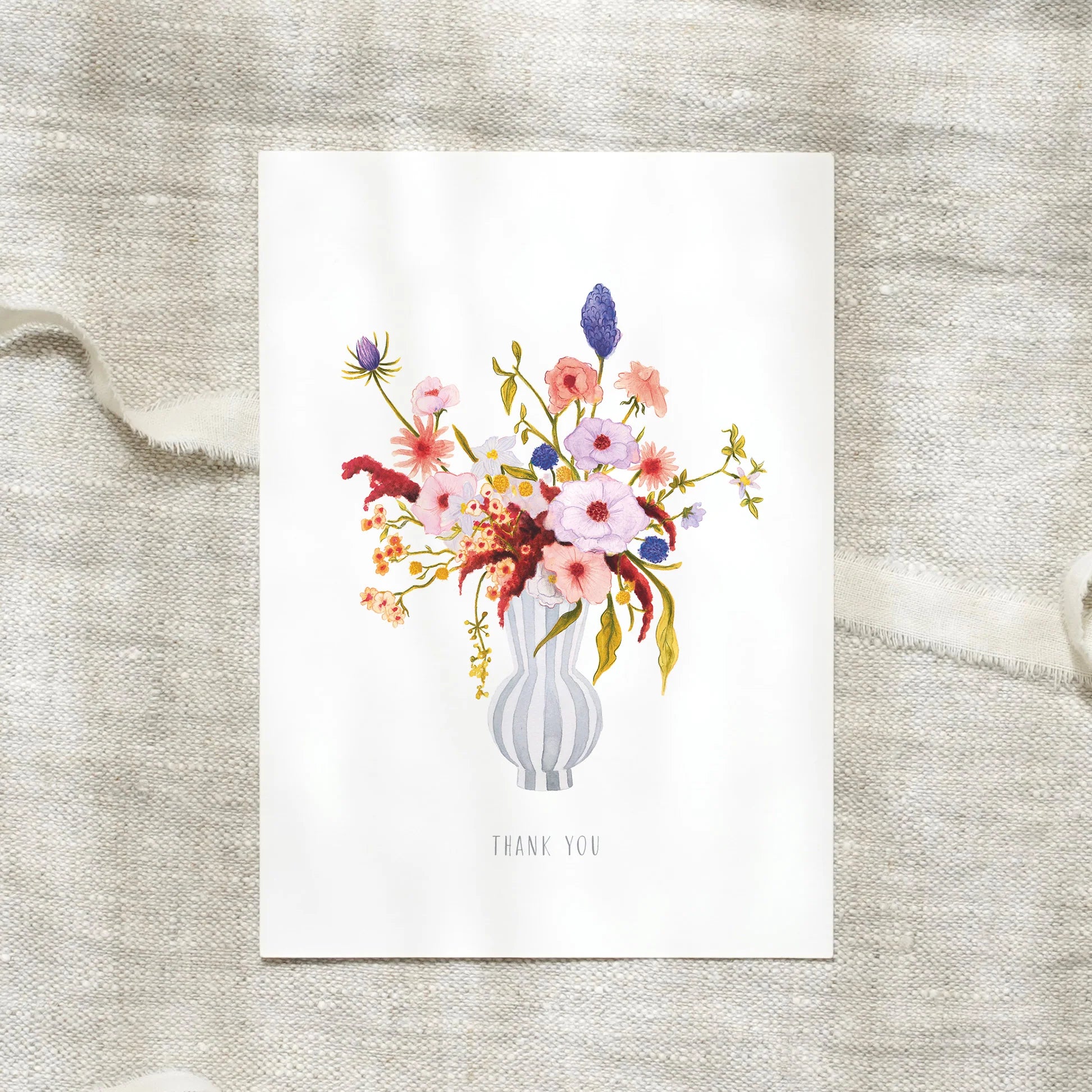 Postkarte - Delicate Flowers | Thank You