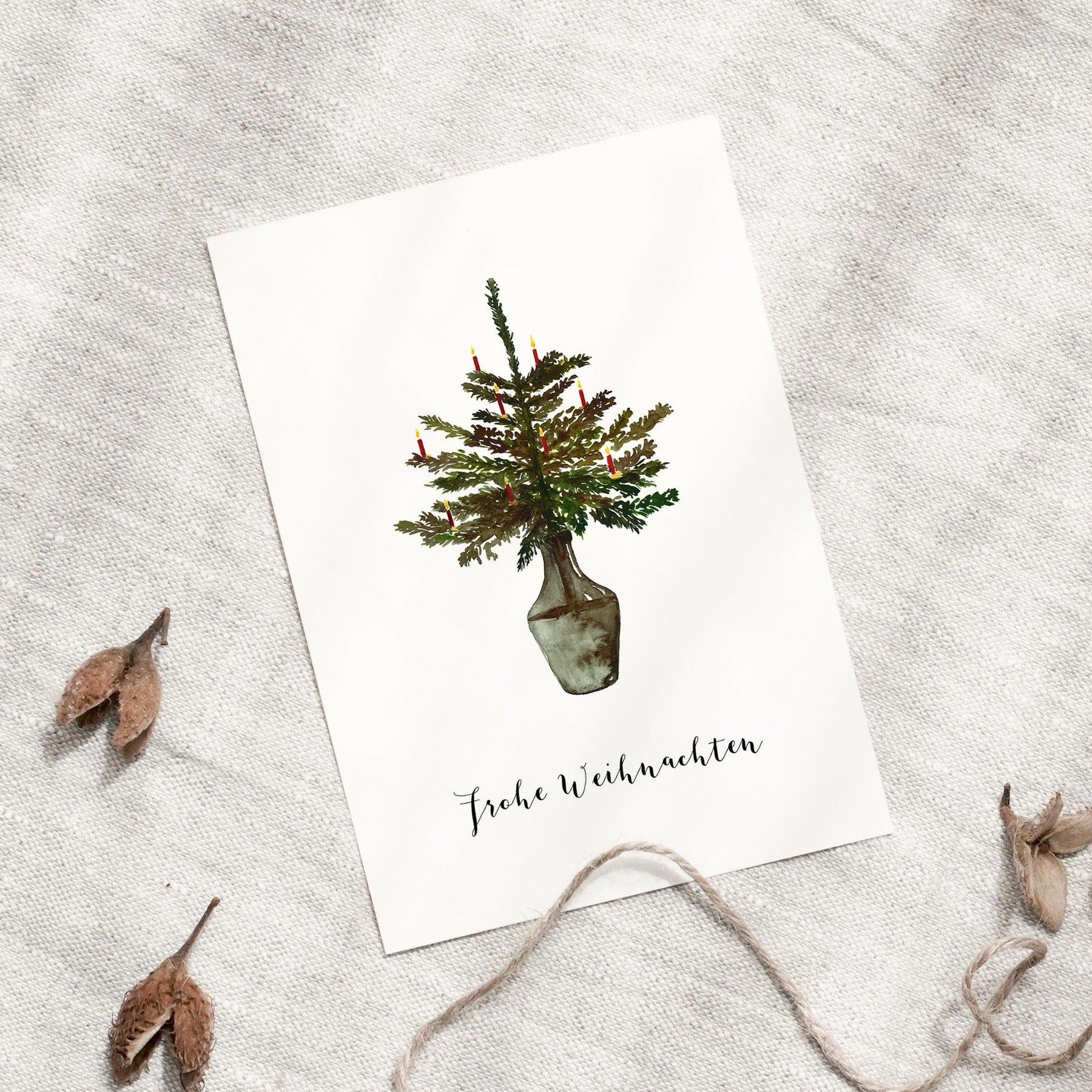 Postkarte - Weihnachtsbaum in Vase