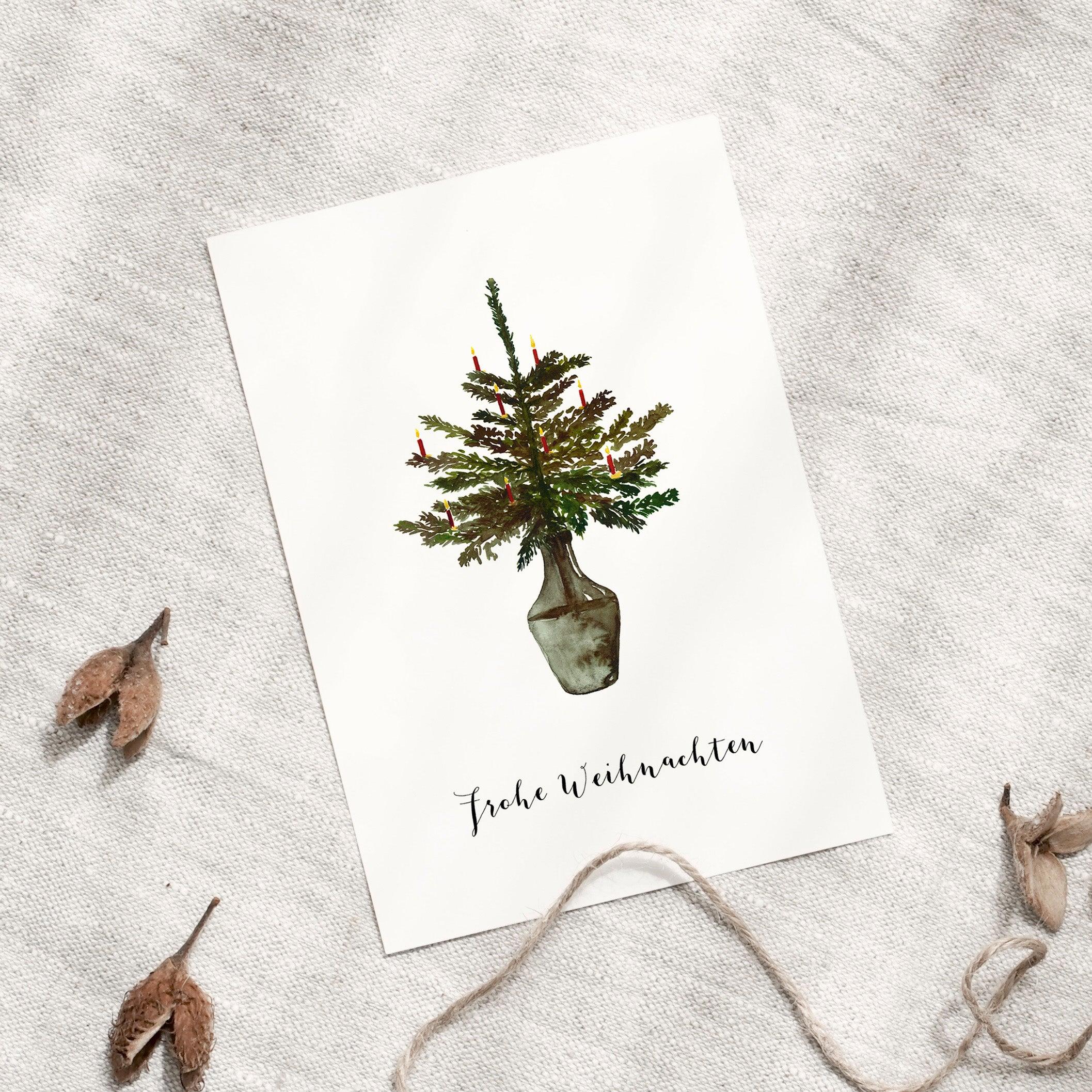 Postkarte - Weihnachtsbaum in Vase