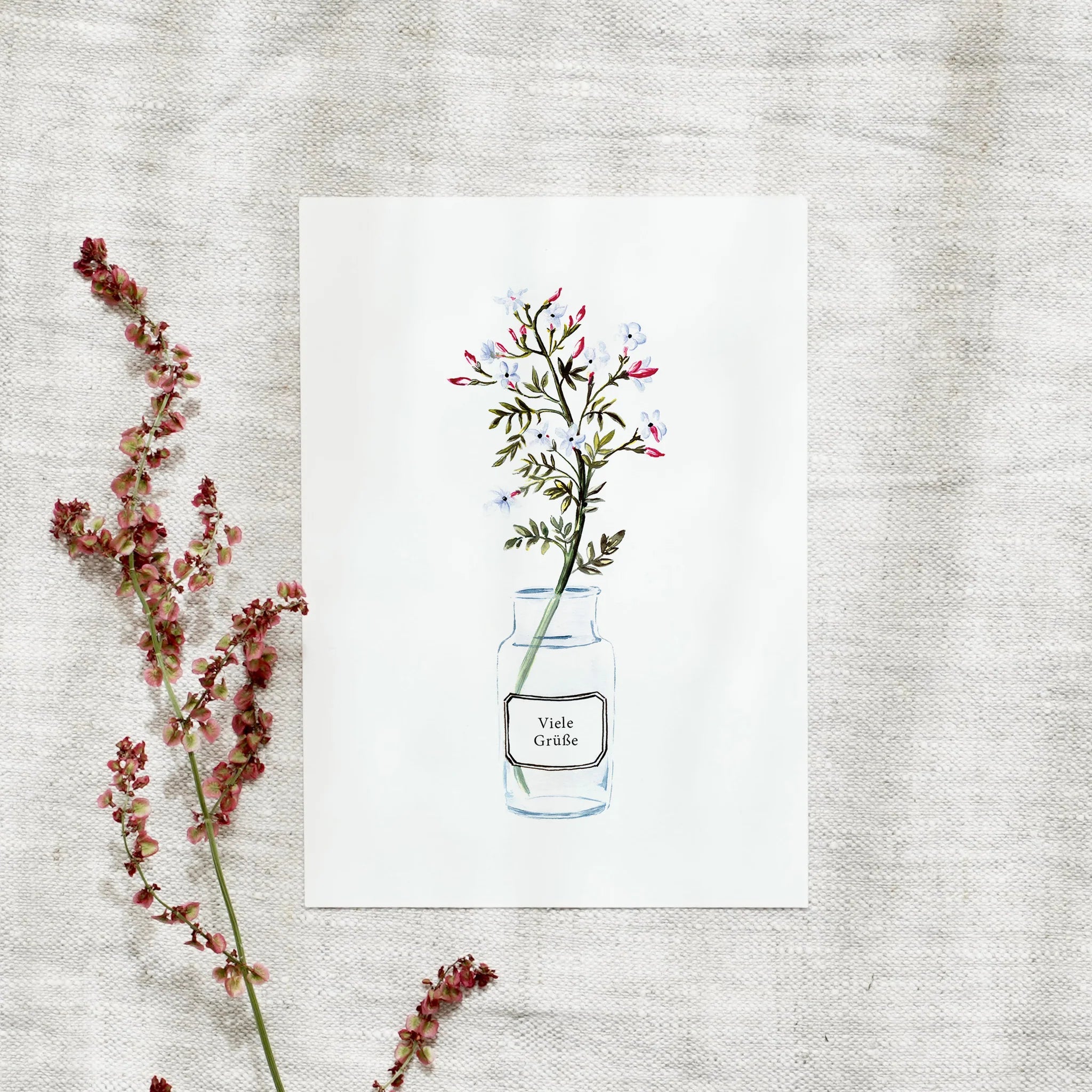 Postkarte Viele Grüße - Apothekerglas