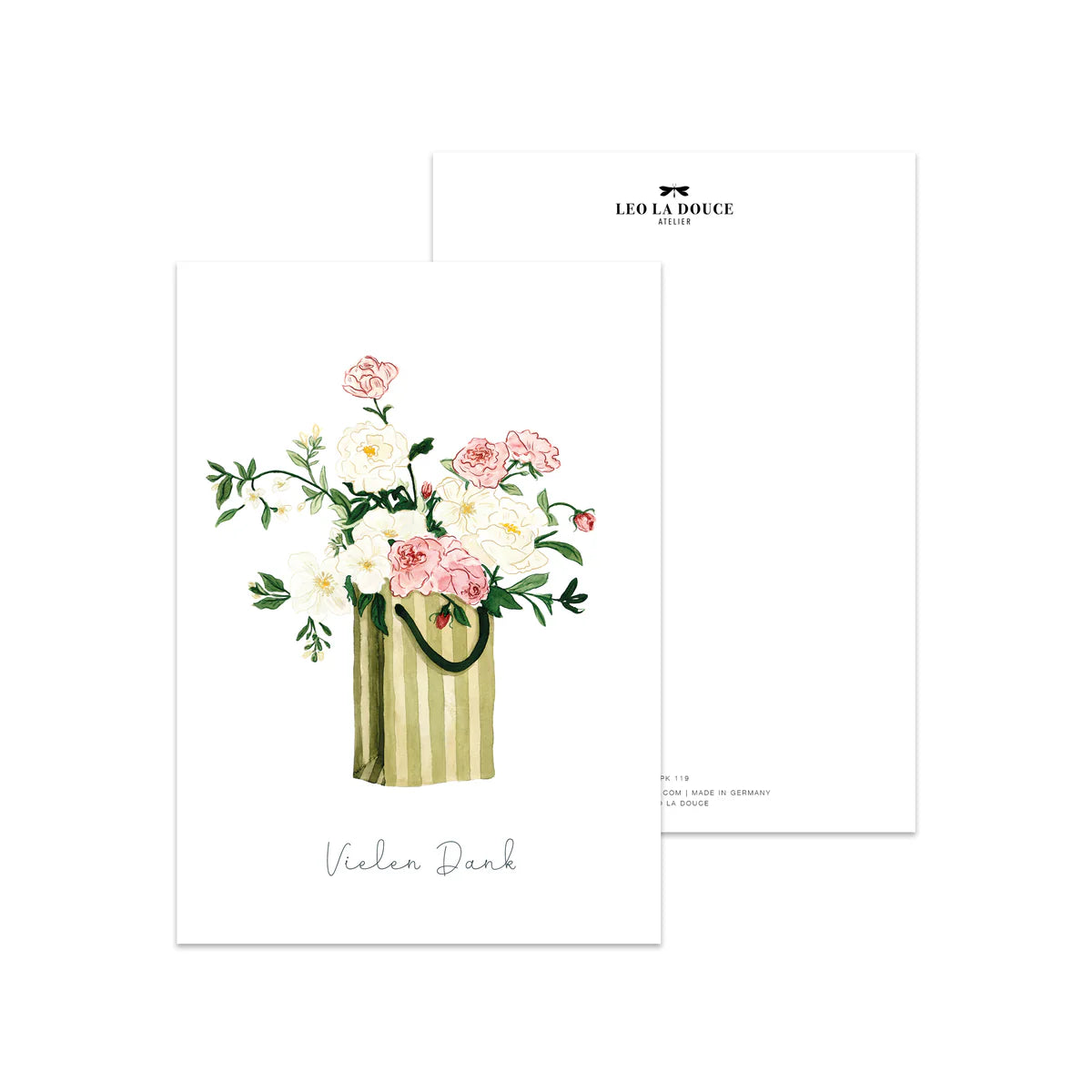 Postkarte - Vielen Dank | Blumentasche