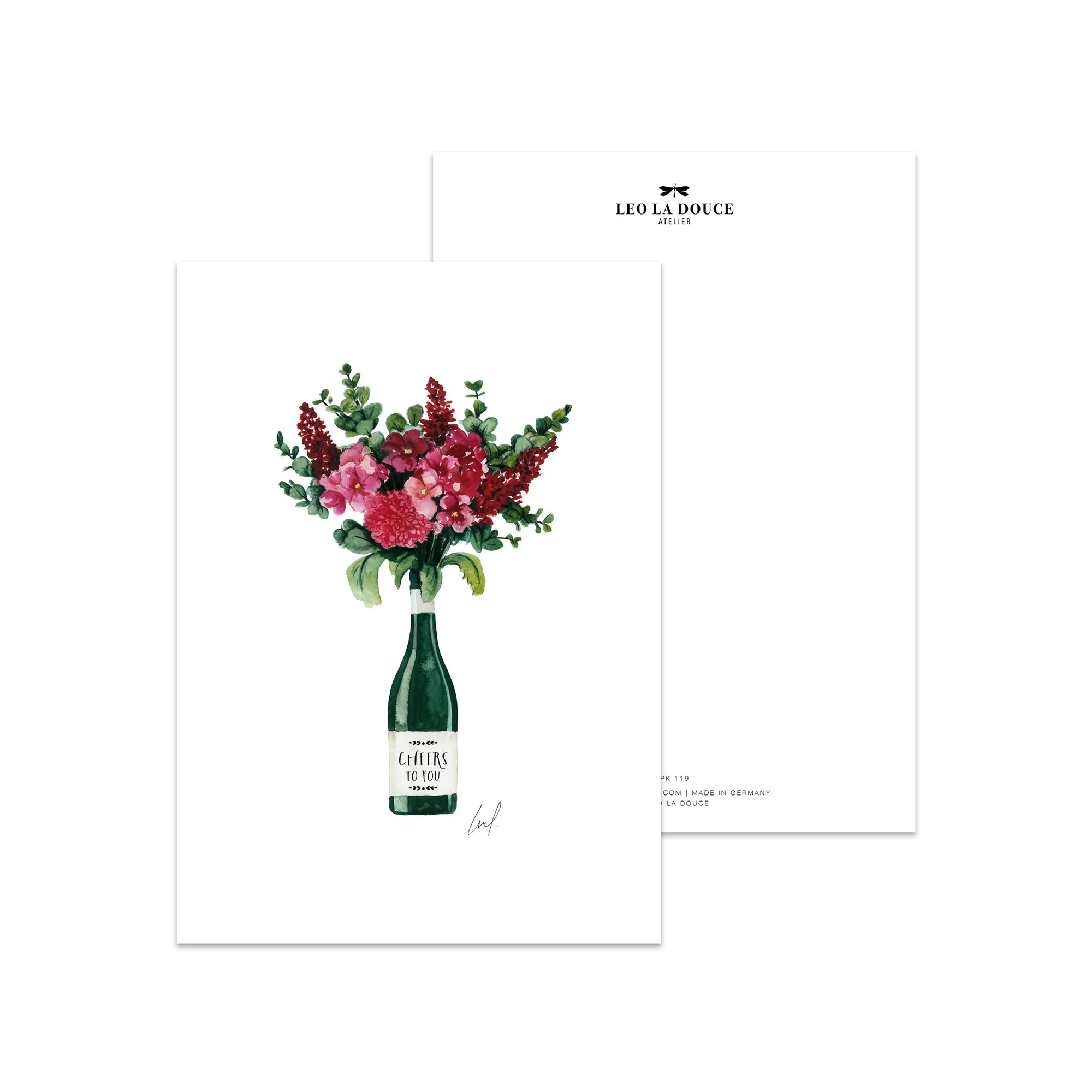 Postkarte Cheers - Floral Bouquet