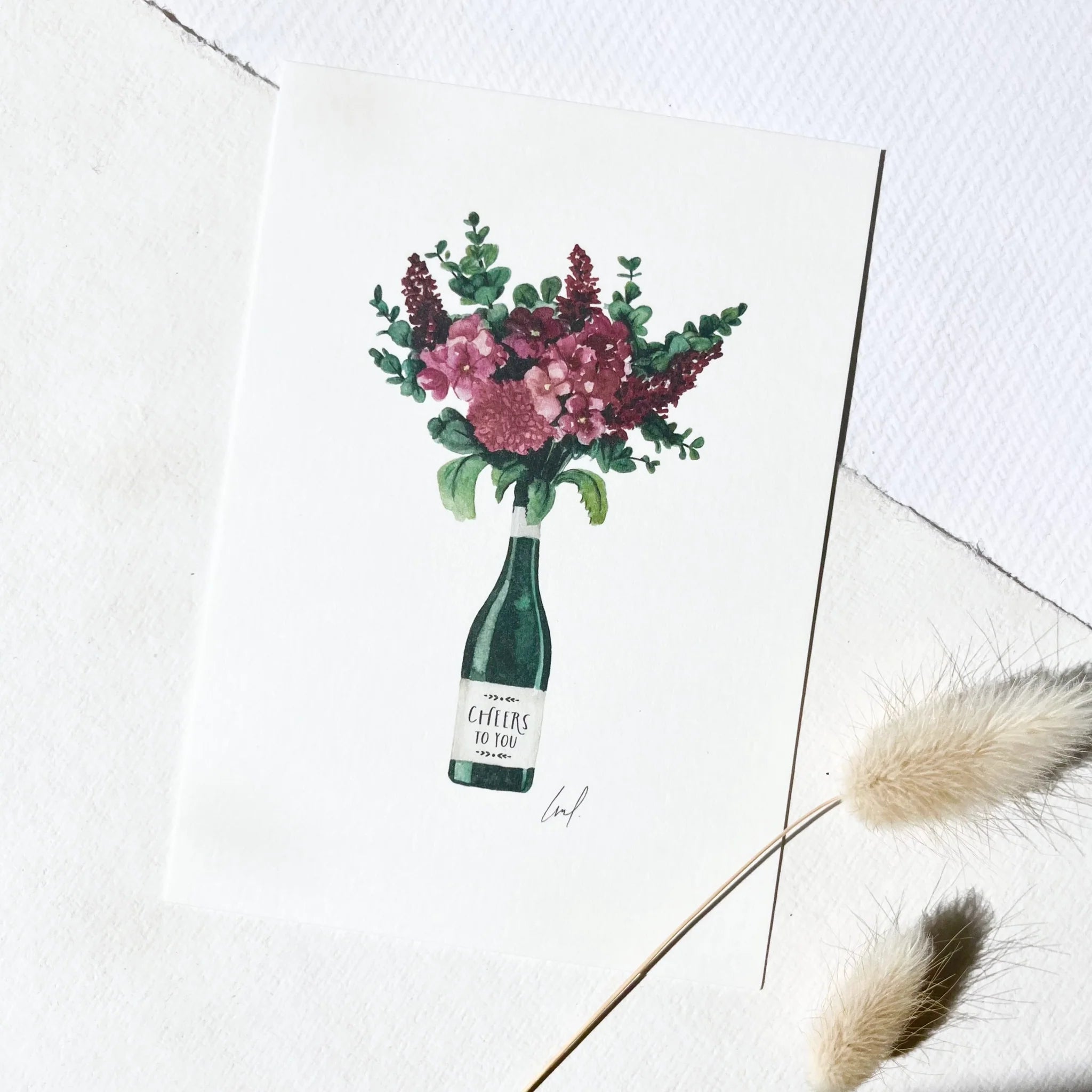 Postkarte Cheers - Floral Bouquet