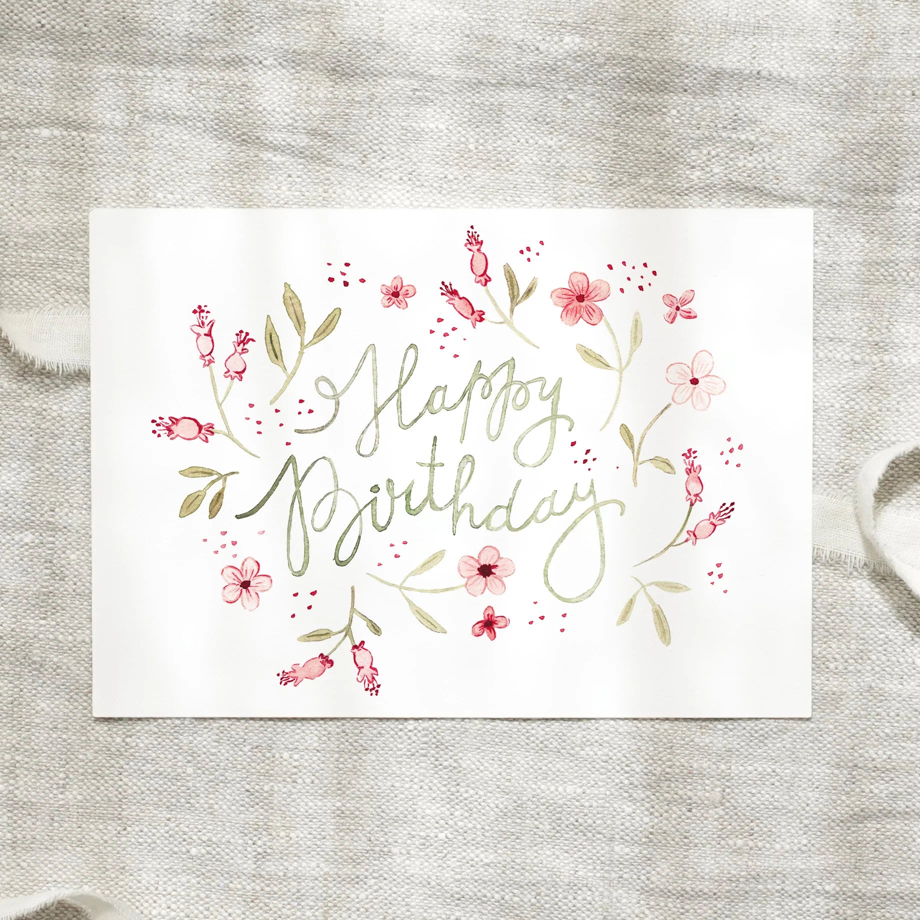 Postkarte - Happy Birthday | Rose Blossoms
