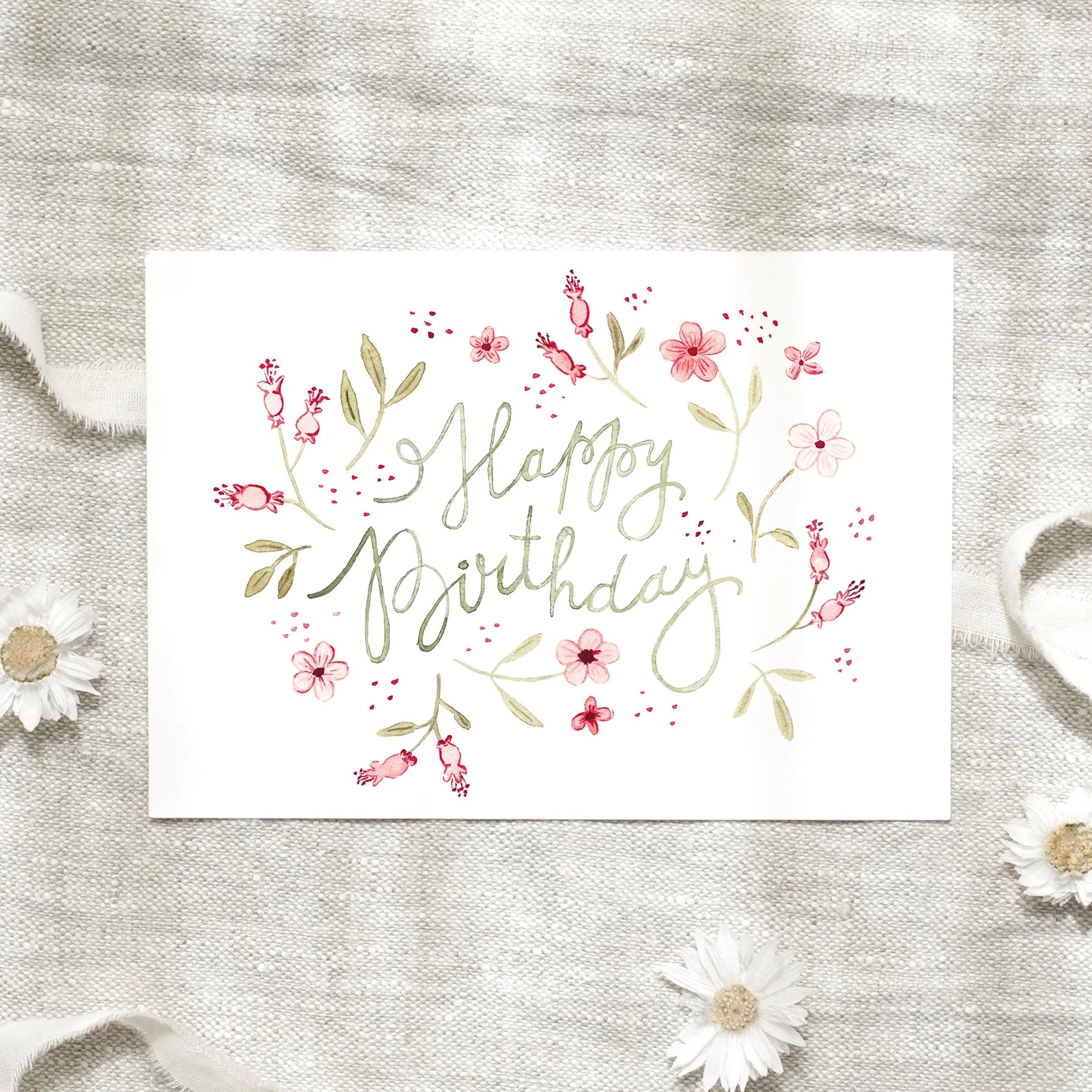 Postkarte - Happy Birthday | Rose Blossoms