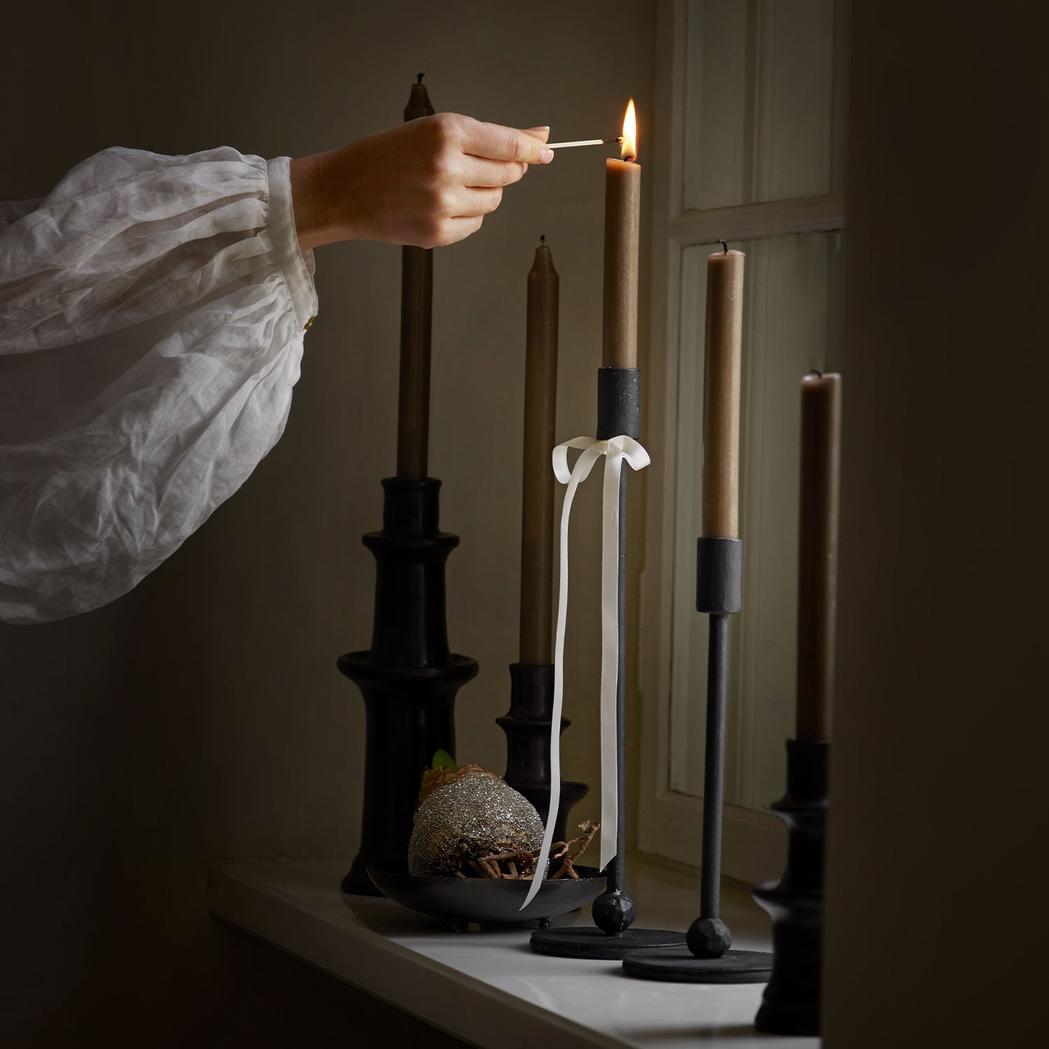 Geschenkband aus Satin Creme - 1 cm x 5 m