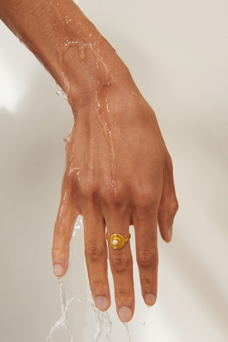 Ring Shell Flower Gold Pernille Corydon