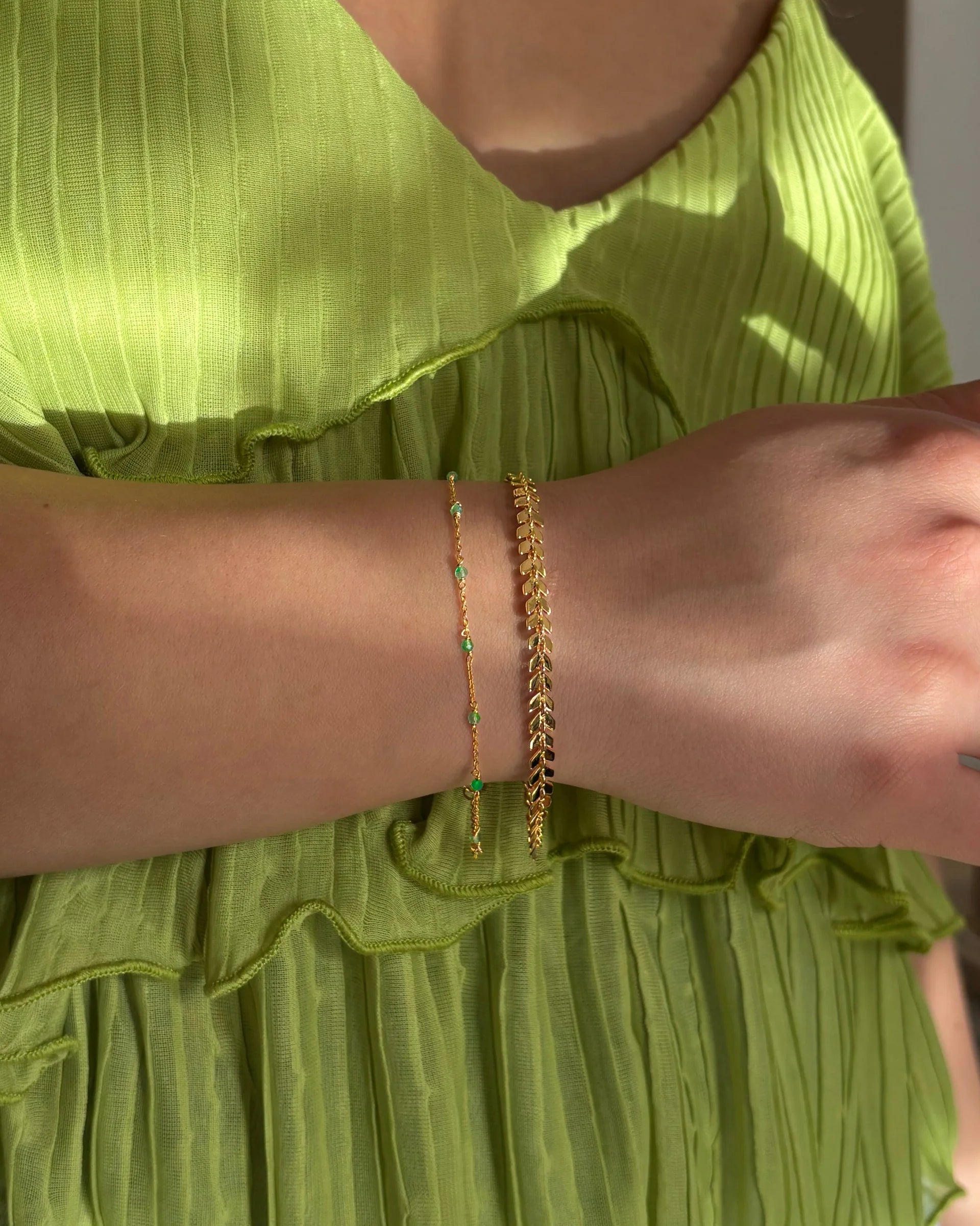 Armband Santa Monica - Gold / Green Onyx