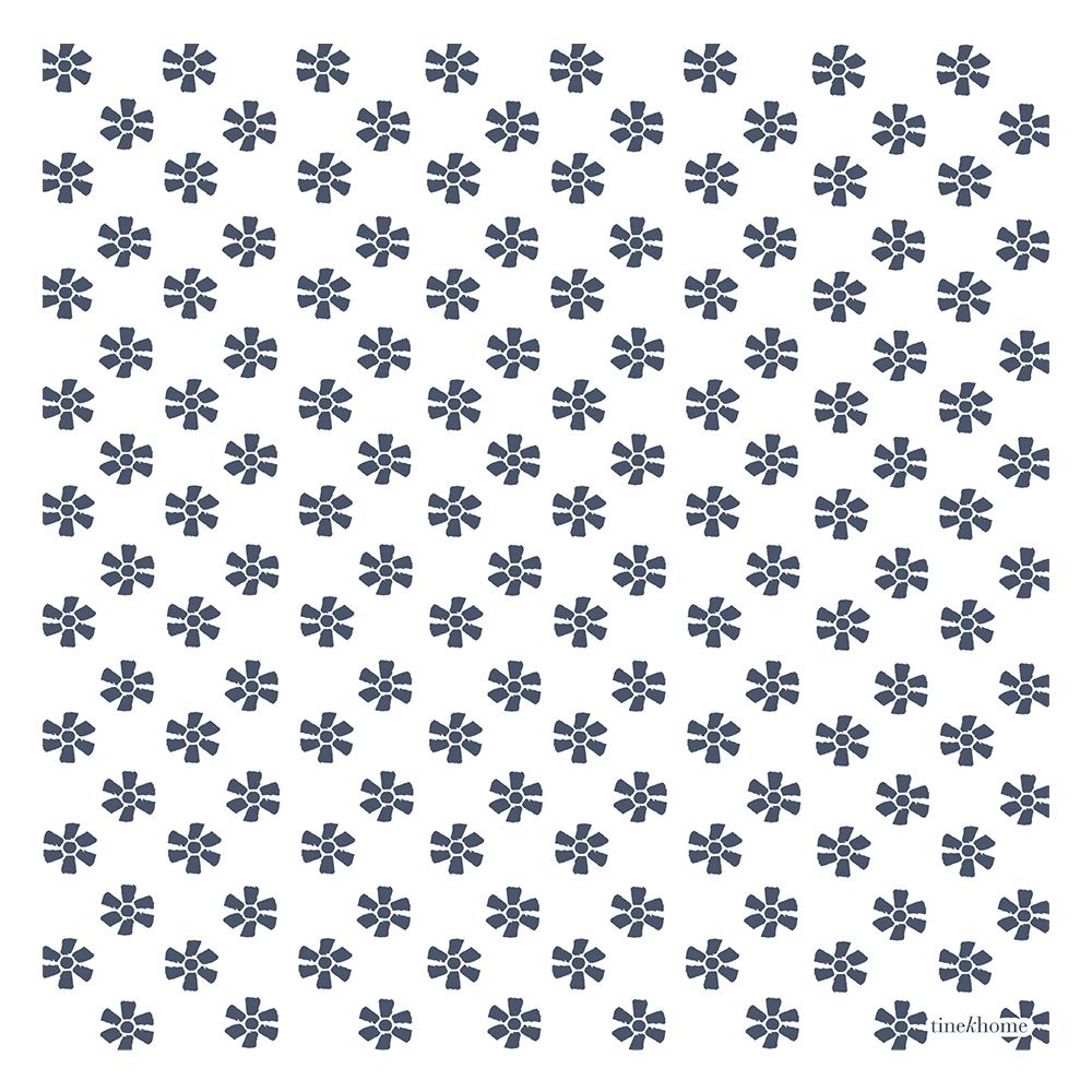 Servietten mit Blumen - indigo - 20x20