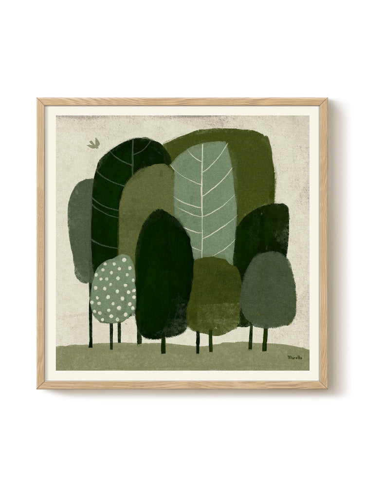 Frontalansicht des Kunstdrucks The Grove von Marco Marella auf hochwertigem Fine‑Art‑Papier