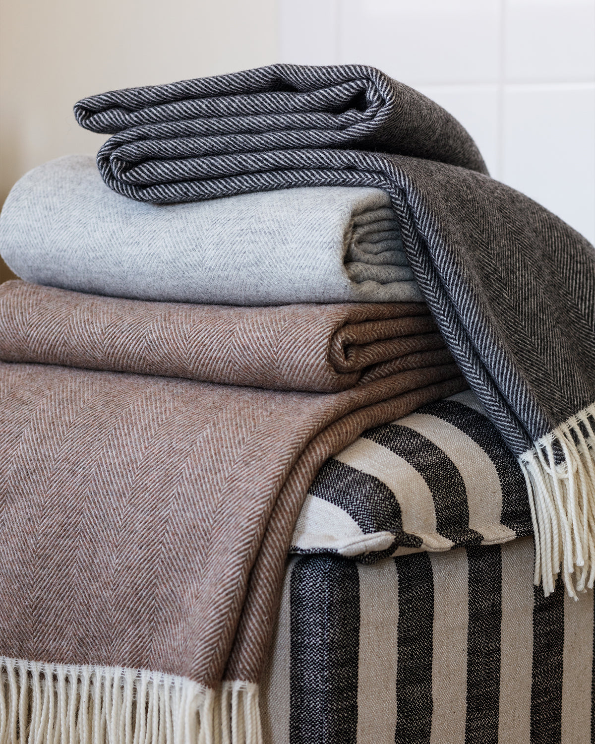 Wolldecke Elli - white-brown