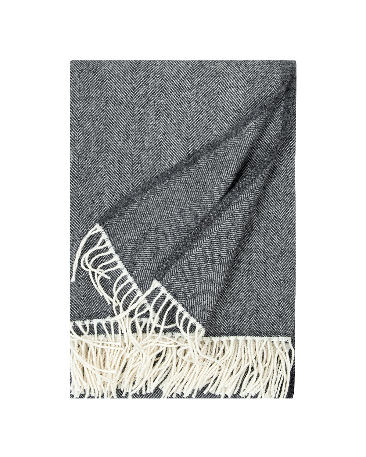 Wolldecke Elli - white-dark grey