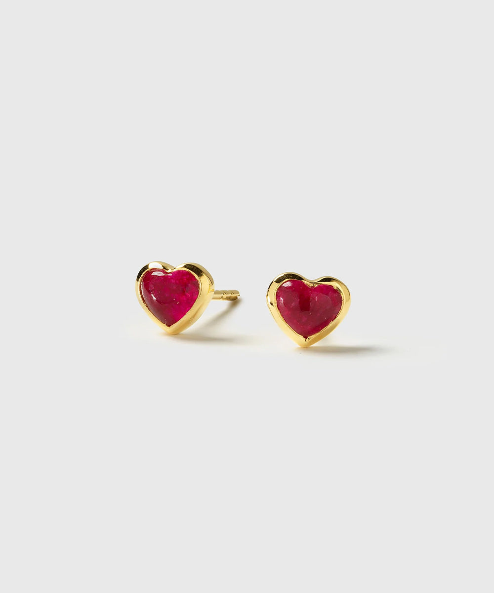 Ohrringe La La Love Stud - pink quartz/gold