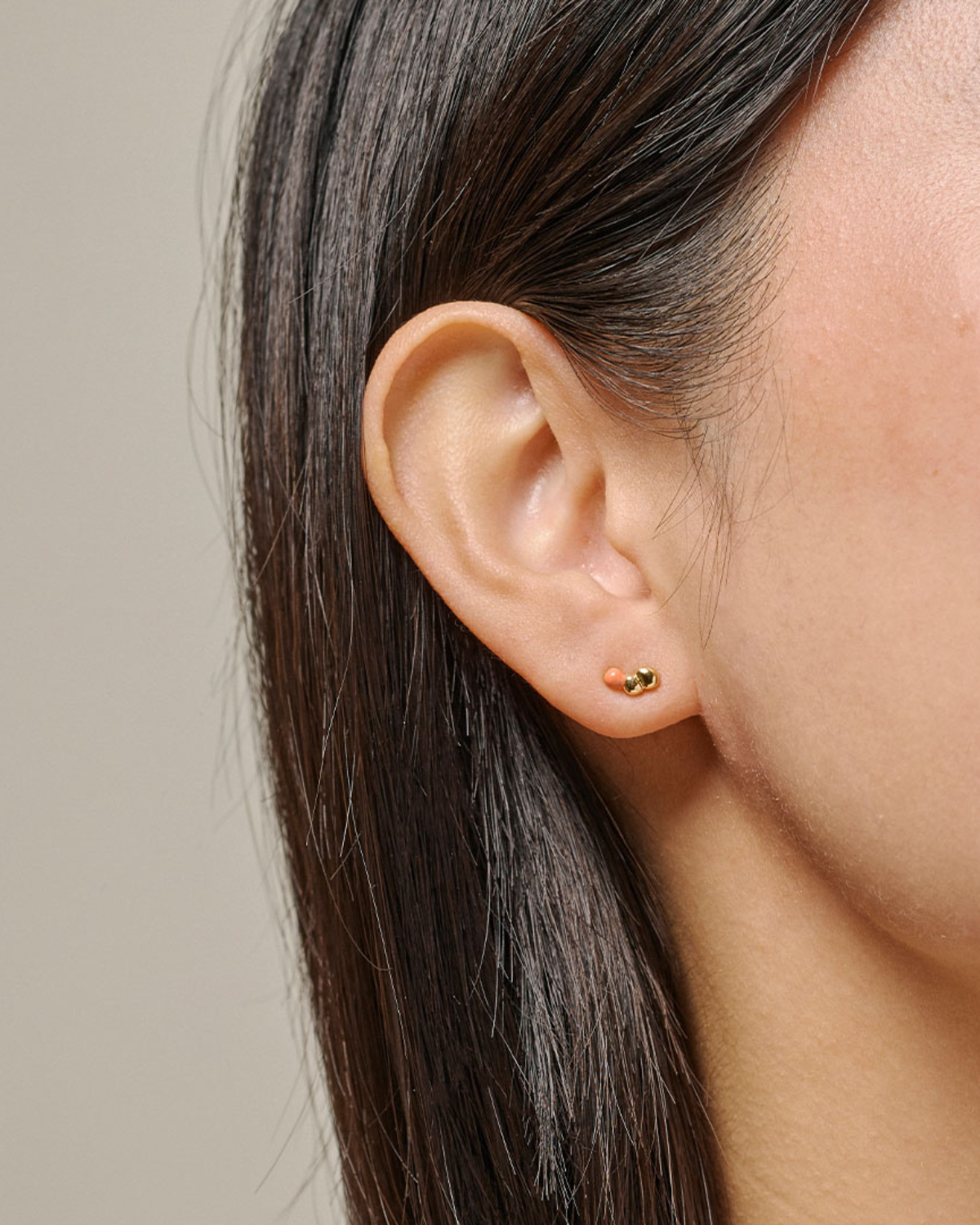 Ohrstecker Nara – Gold/Coral