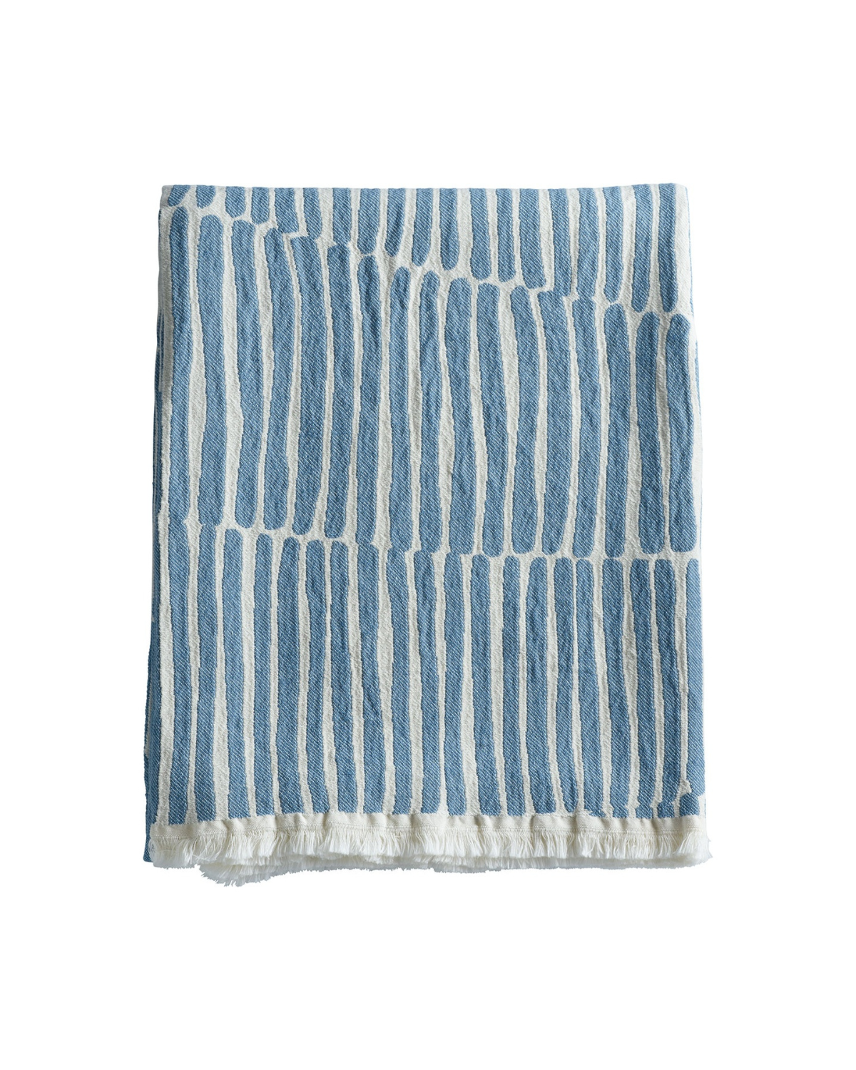Baumwolldecke Lane - Denim Blau Gestreift (130 x 180 cm)