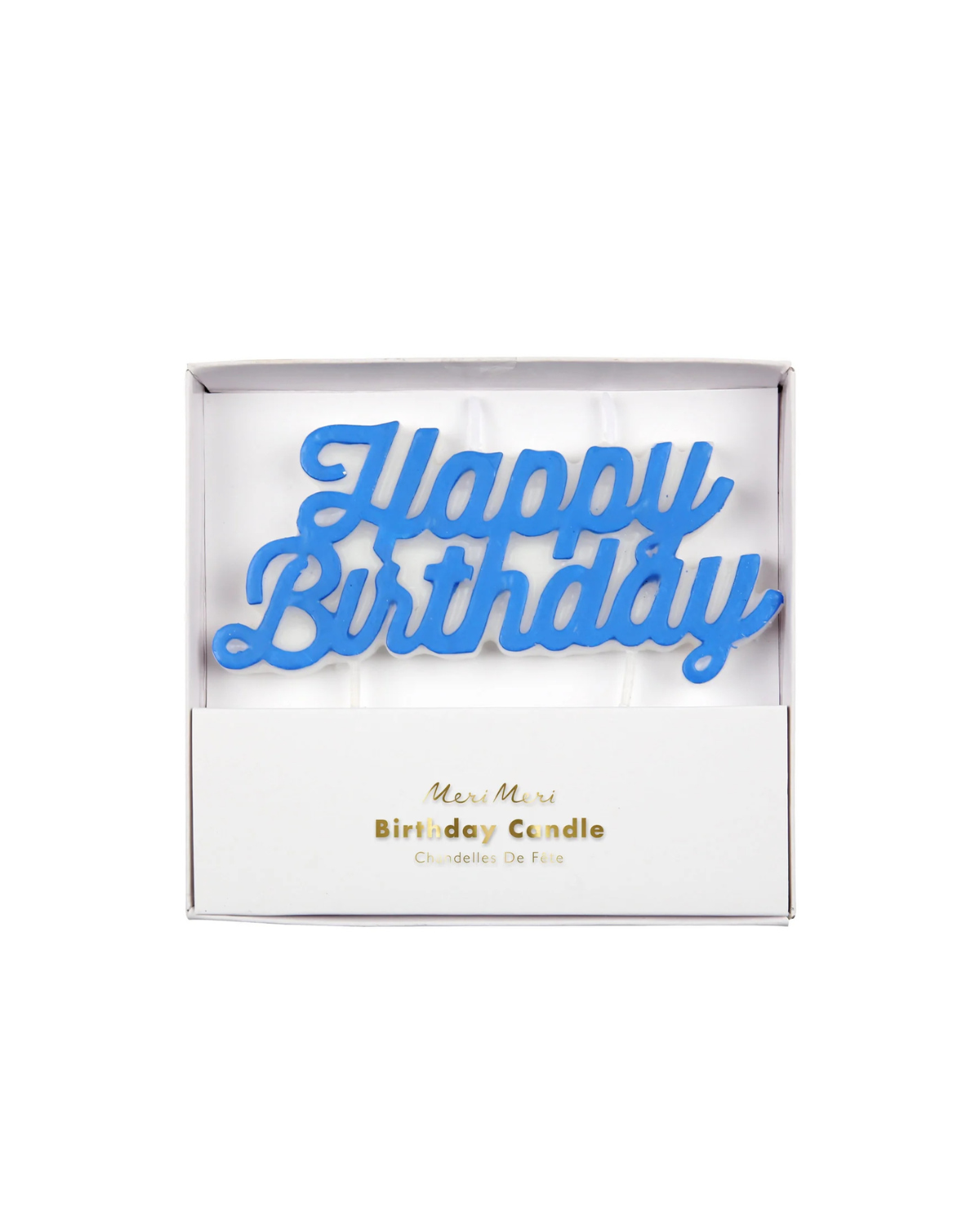 Kerze Happy Birthday - blau