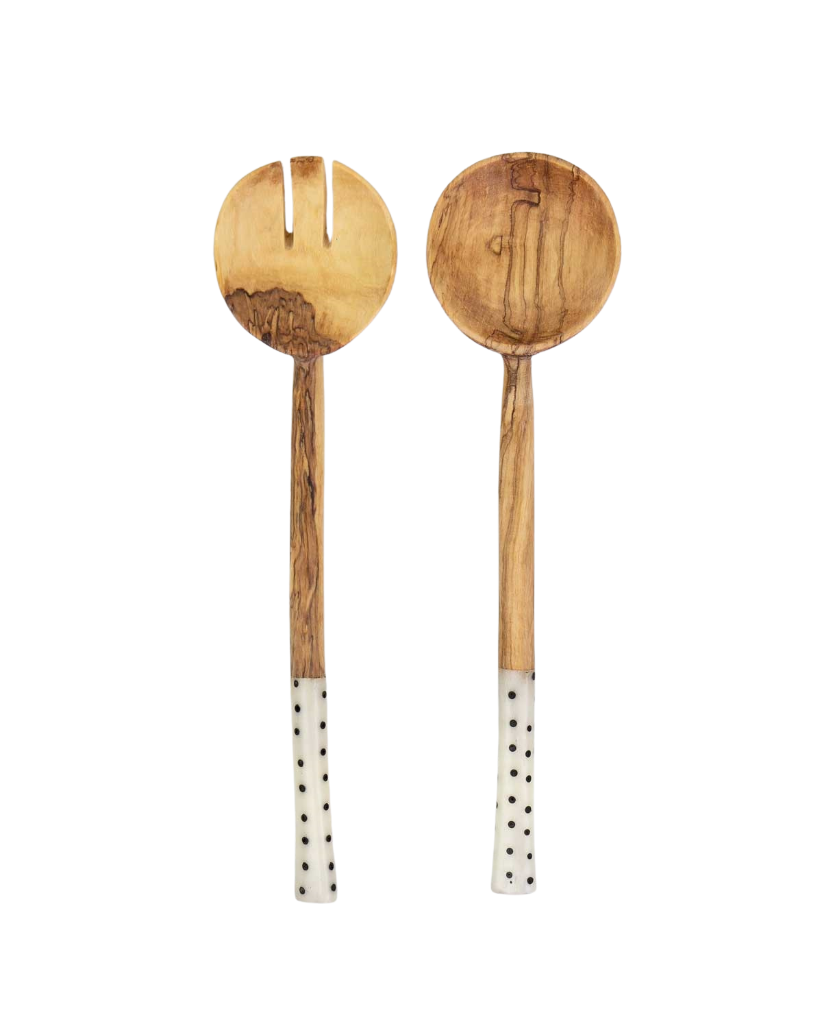 Salatbesteck WOOD DOT aus Olivenholz - 2-teilig