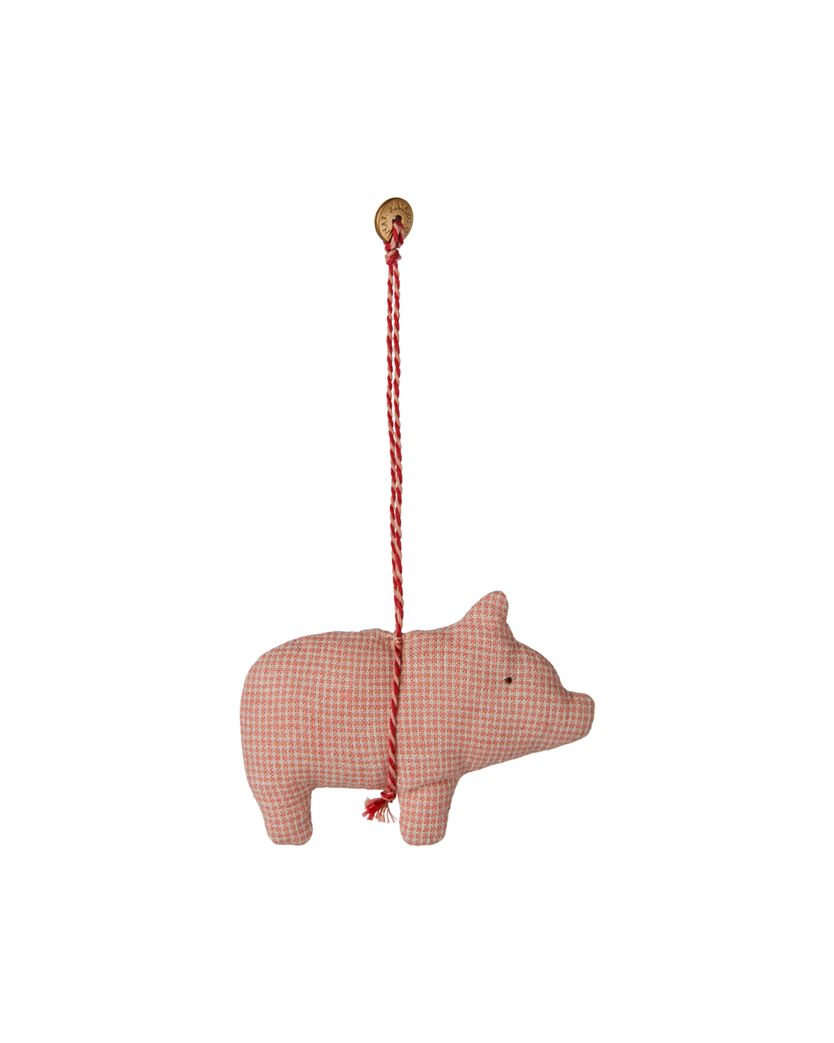 Stoffornament Schwein – Pulver/Kariert