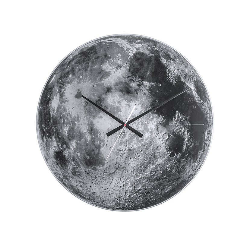 Wanduhr Mond - Grau