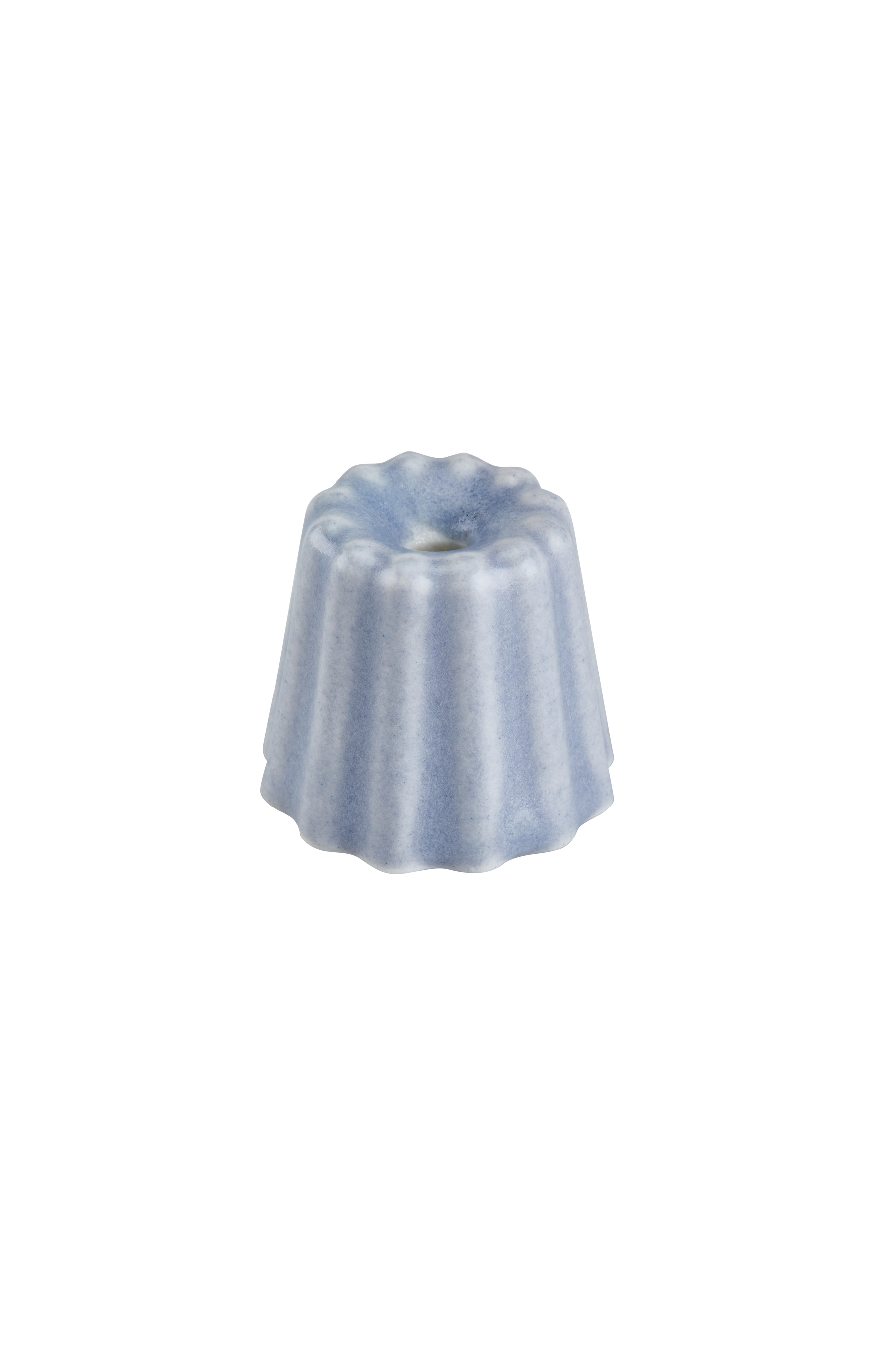 Gugelhupf-Kerzenhalter aus Porzellan - Blaugrau