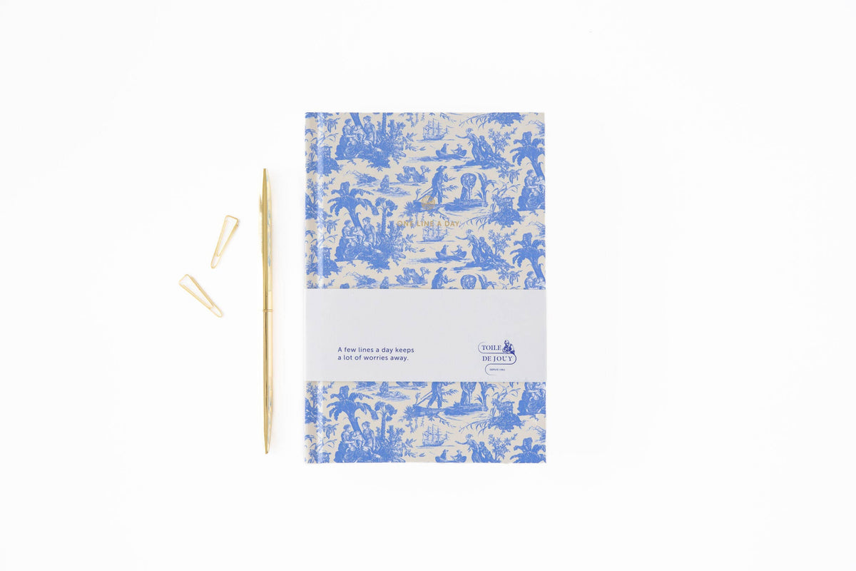 One Line a Day Tagebuch - Toile de Jouy Blau