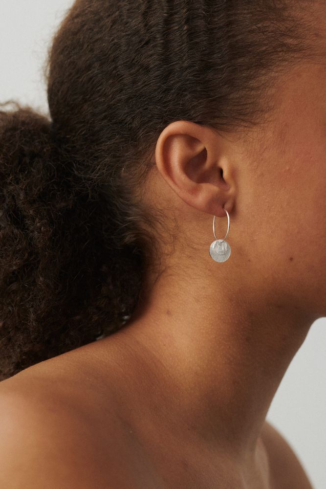 Ohrringe Small Coin - silber