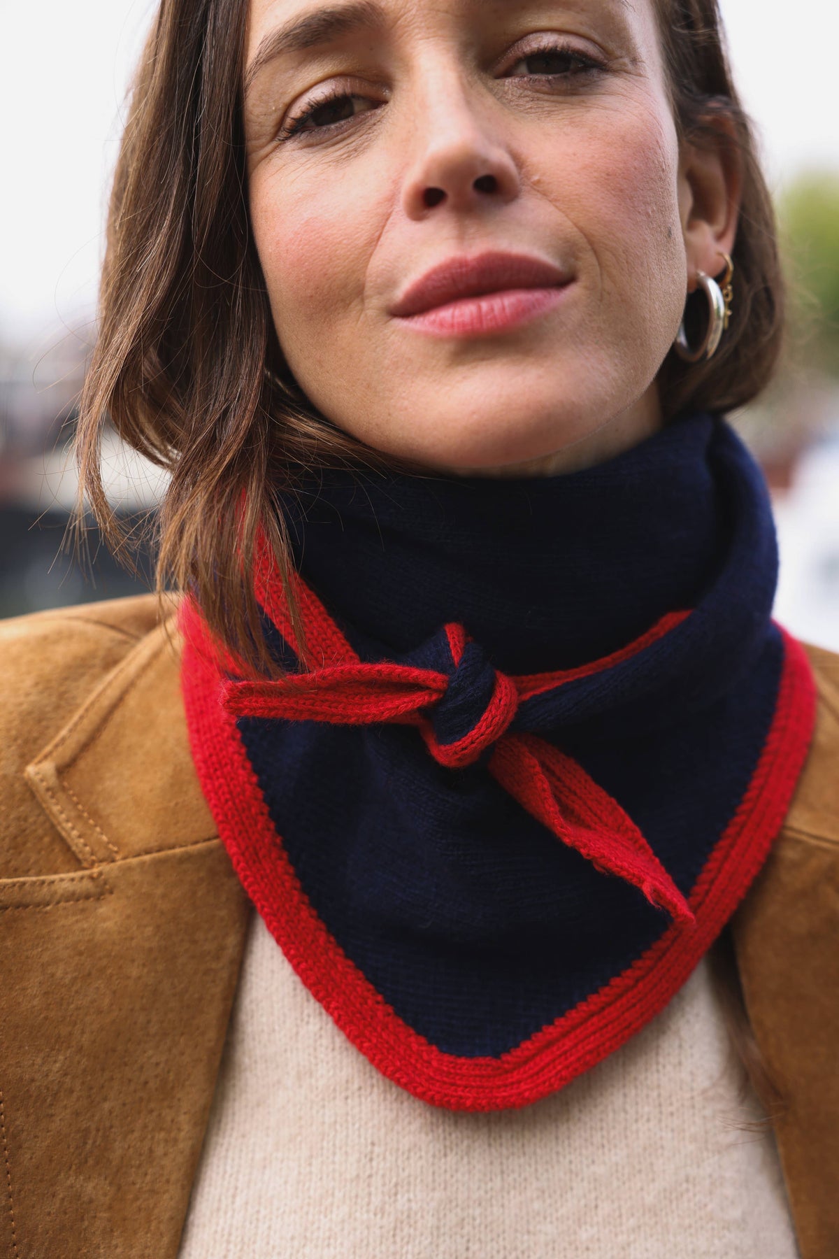 Schal Colette - zweifarbig Marineblau/Rot