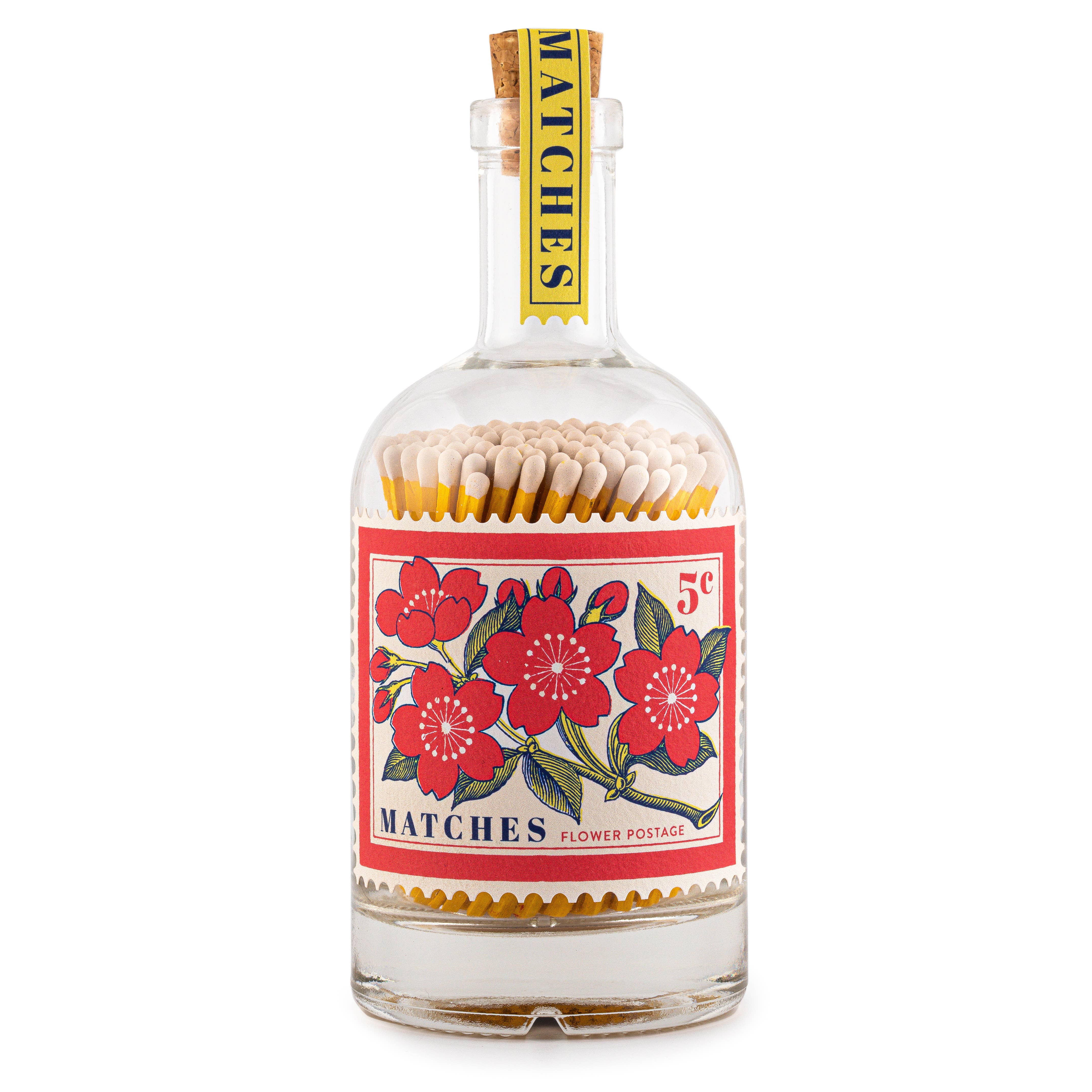 Flower Postage | Glasflasche mit Sicherheitsstreichhölzern