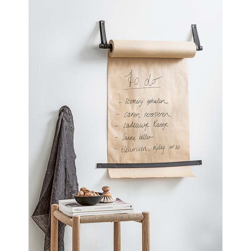 Wandrollenhalter Lederschlaufe mit Papier