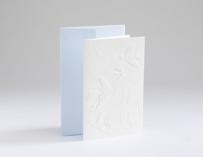 Grußkarte Embossed Love – Vögel