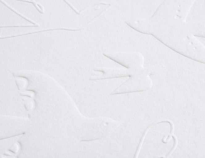 Grußkarte Embossed Love – Vögel