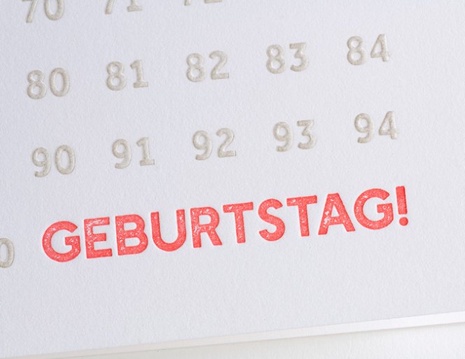 Grußkarte Zum Geburtstag - Leuchtrot