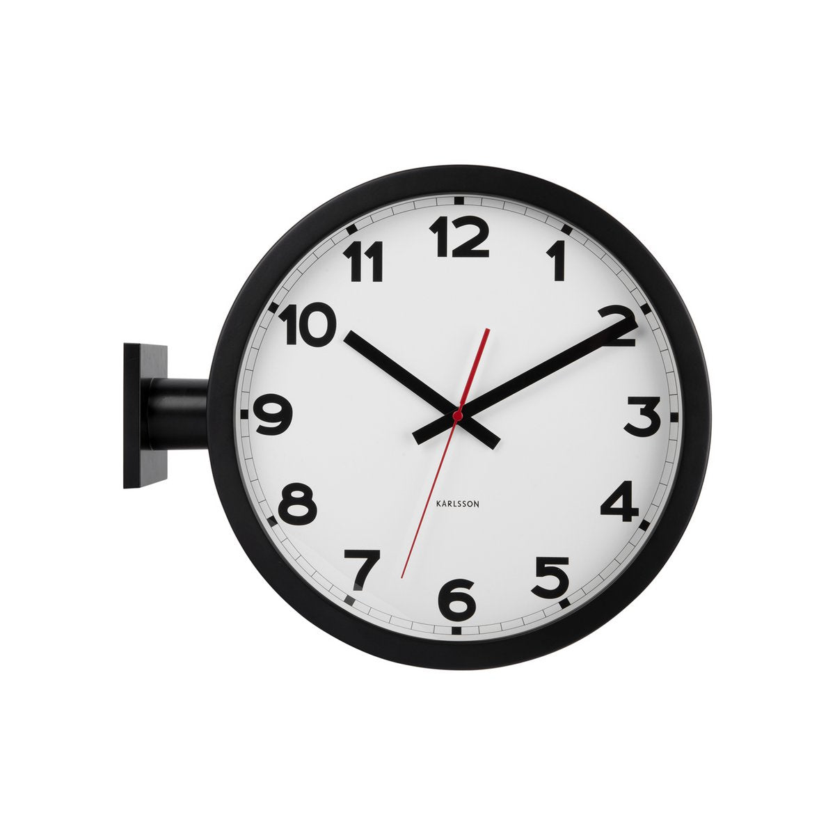 Karlsson Wanduhr New Classic Weiß – Frontansicht doppelseitig