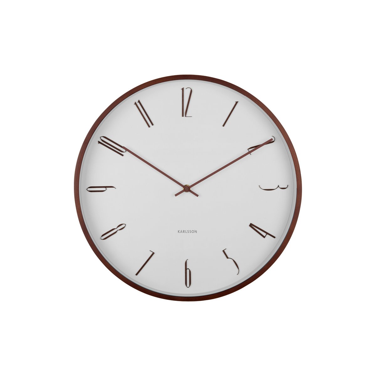 Karlsson Wanduhr Scandia – Weißes Zifferblatt Holz