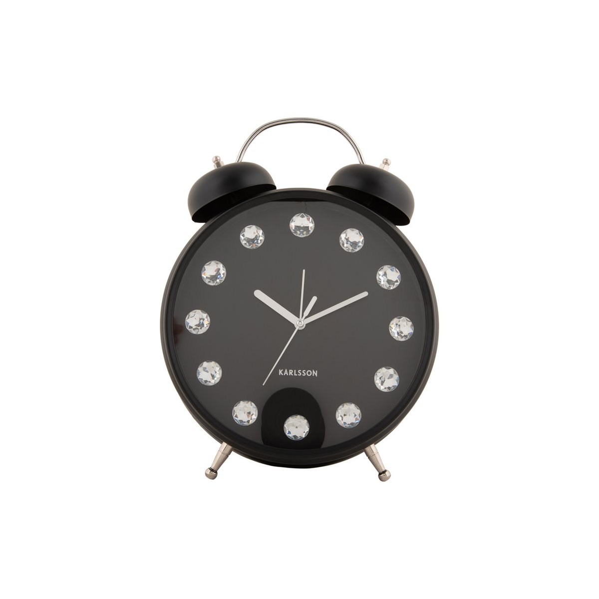 Karlsson Wecker Glam Diamonds XL in Schwarz – Frontansicht