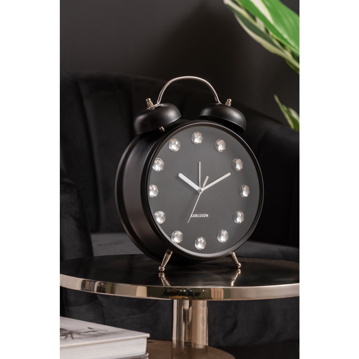Karlsson Glam Diamonds Wecker Schwarz als stilvolle Deko