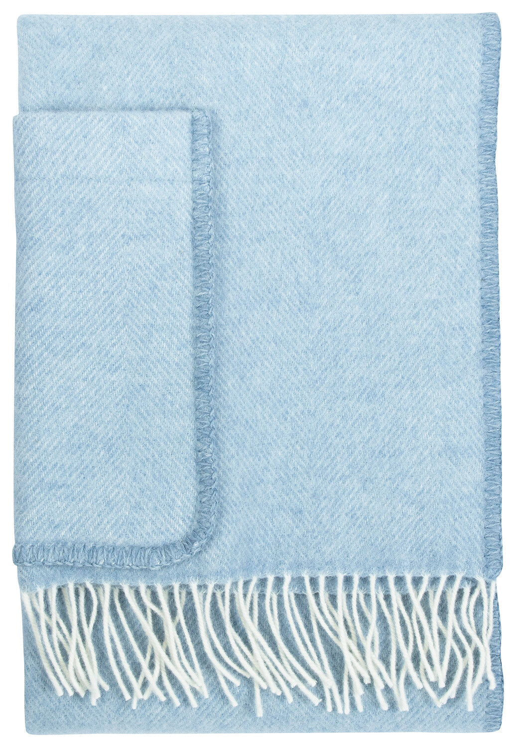 Wollschal Arvo mit Taschen - Hellblau