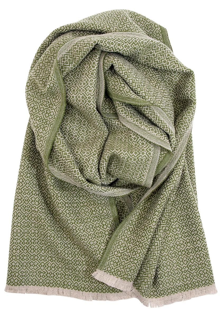 Wollschal Koli aus Merino-Wolle – Beige-Olive