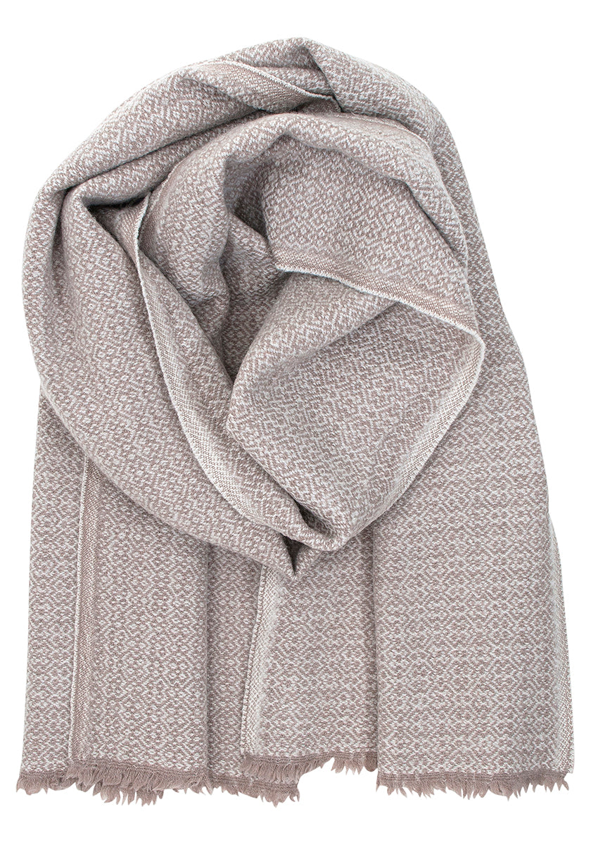 Wollschal Koli aus Merino-Wolle – Beige-Weiß